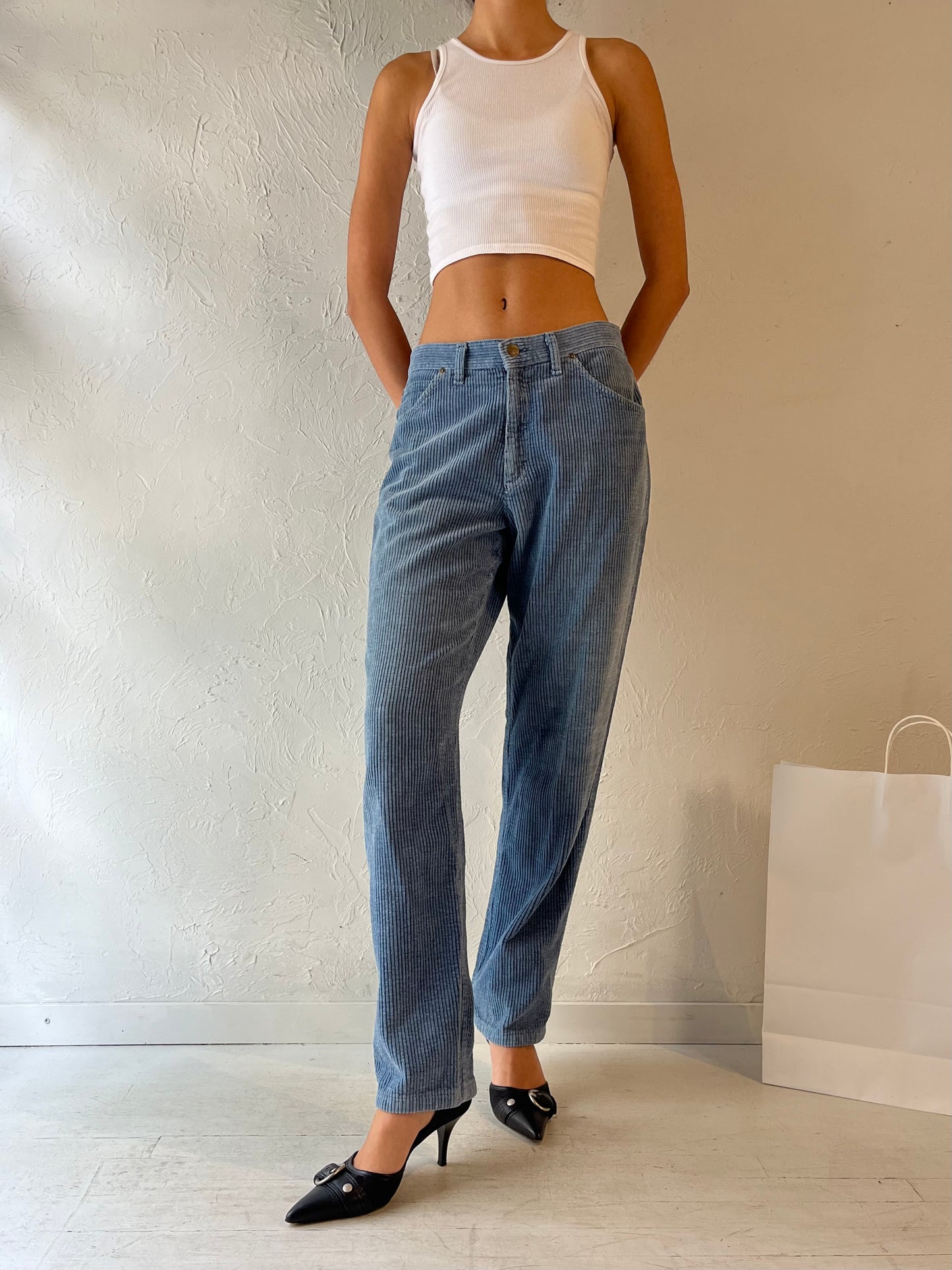 90s 'Lee' Blue Corduroy Pants / Medium