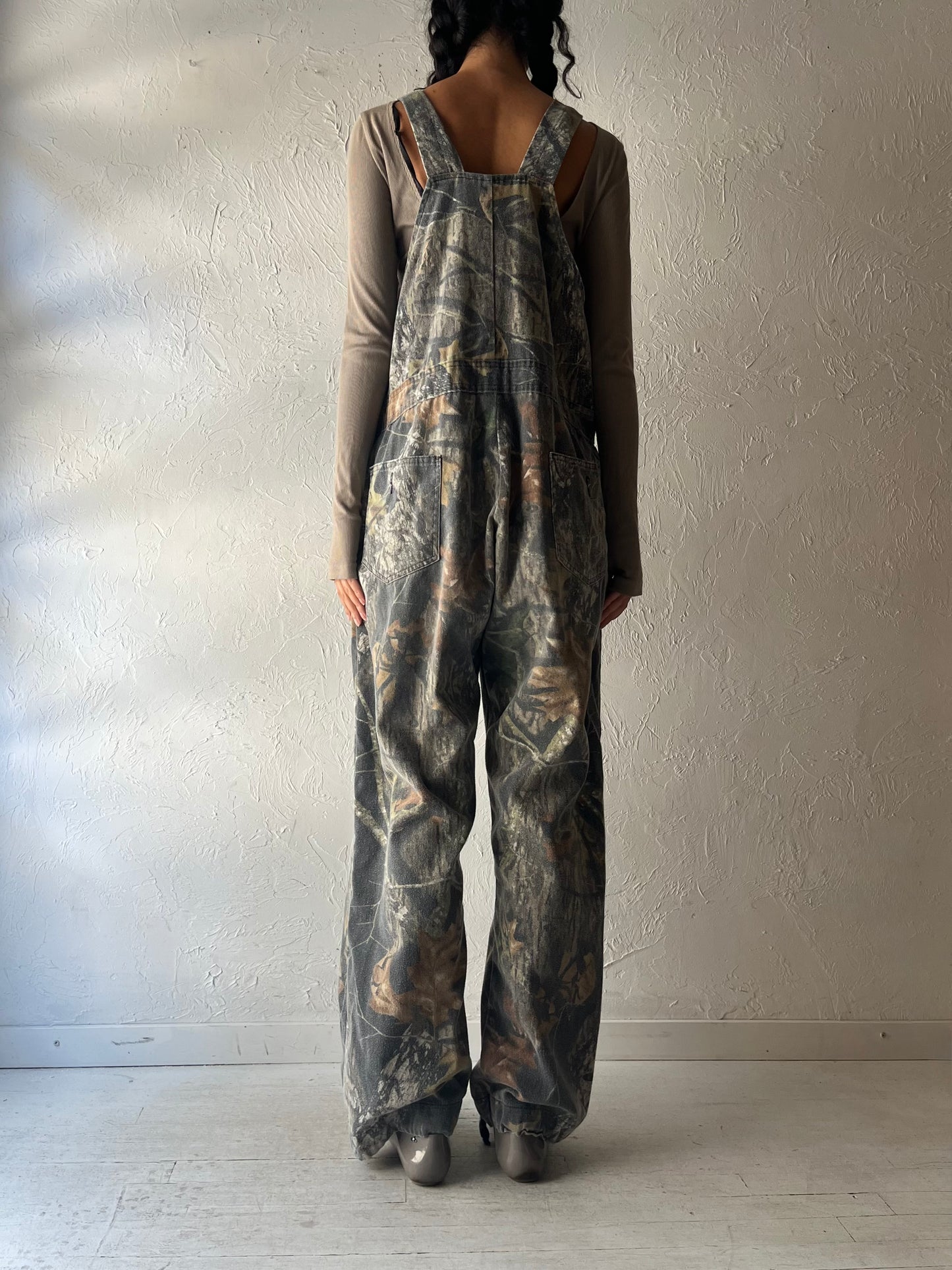 Y2k 'Key Wolf Mountain' Camouflage Hunting Overalls / Large