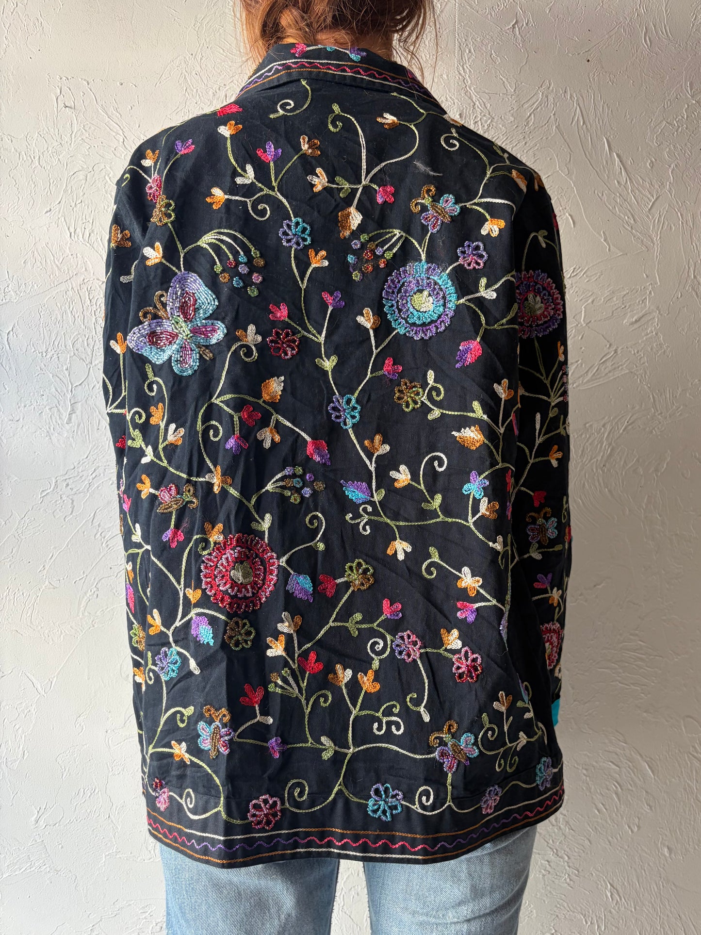 90s 'Quacker Factory' Embroidered Beaded Jacket / Small