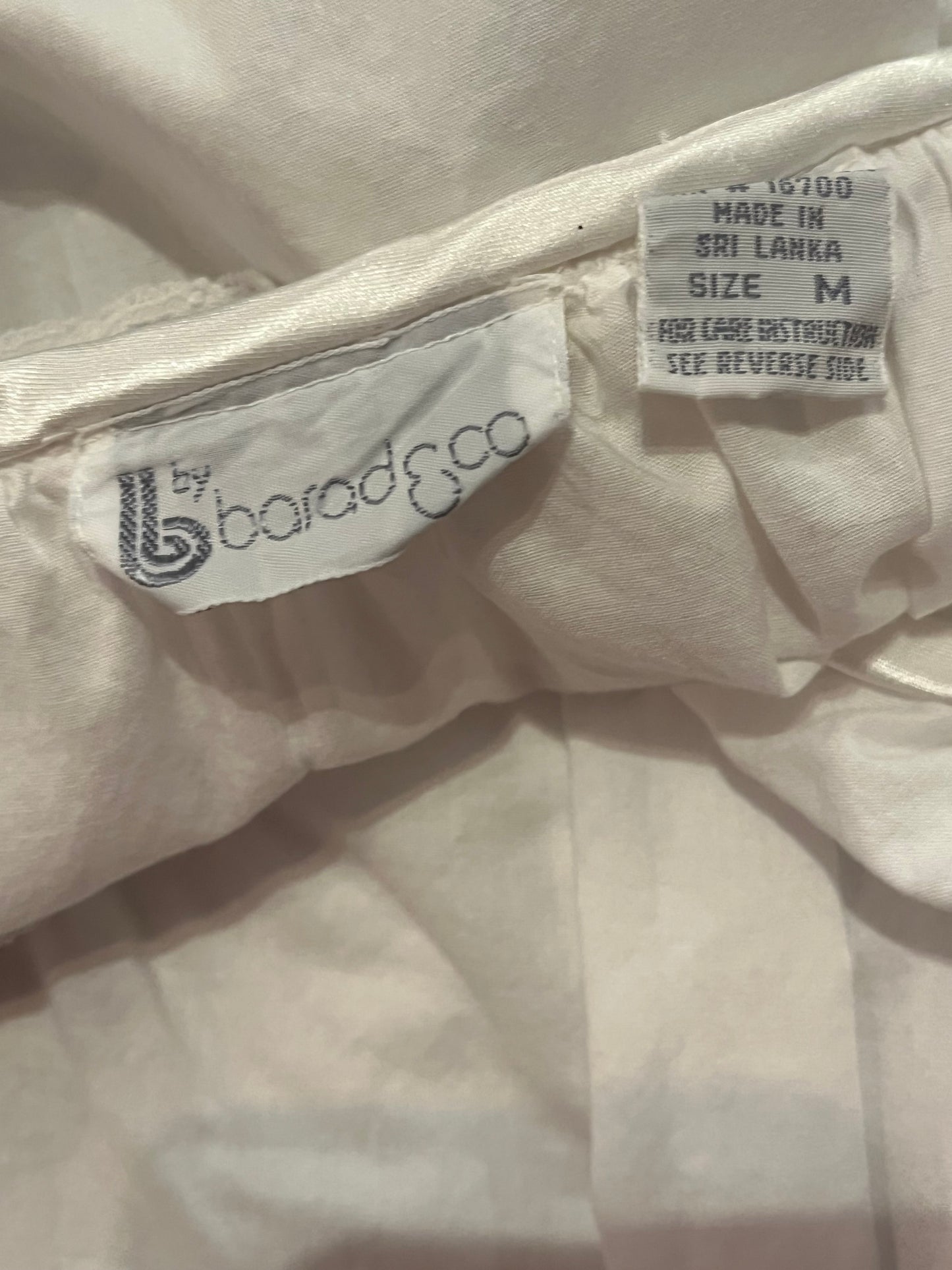 90s 'Barad & Co' White Cotton Dress / Medium