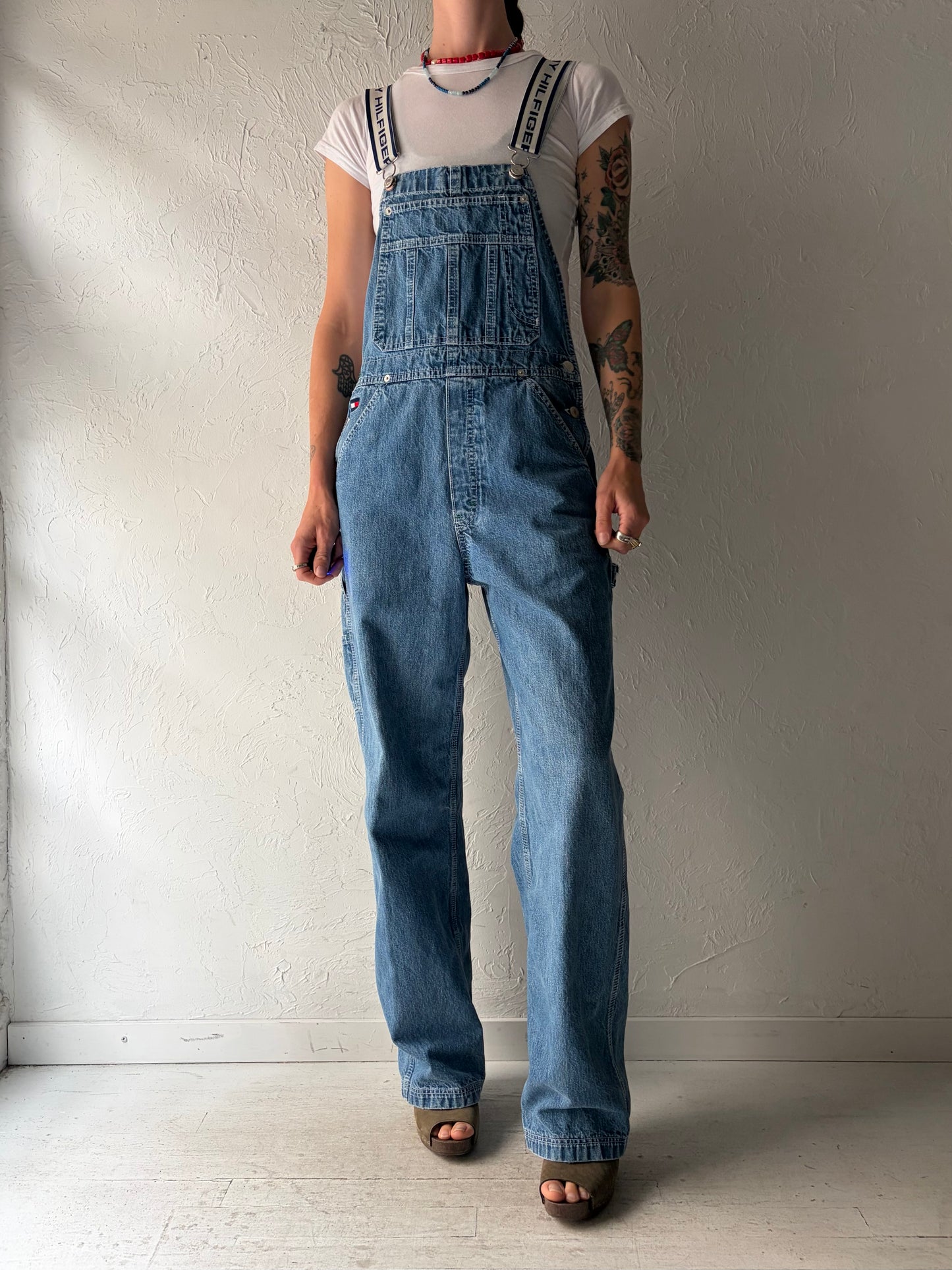 90s 'Tommy Hilfiger' Denim Overalls / Small