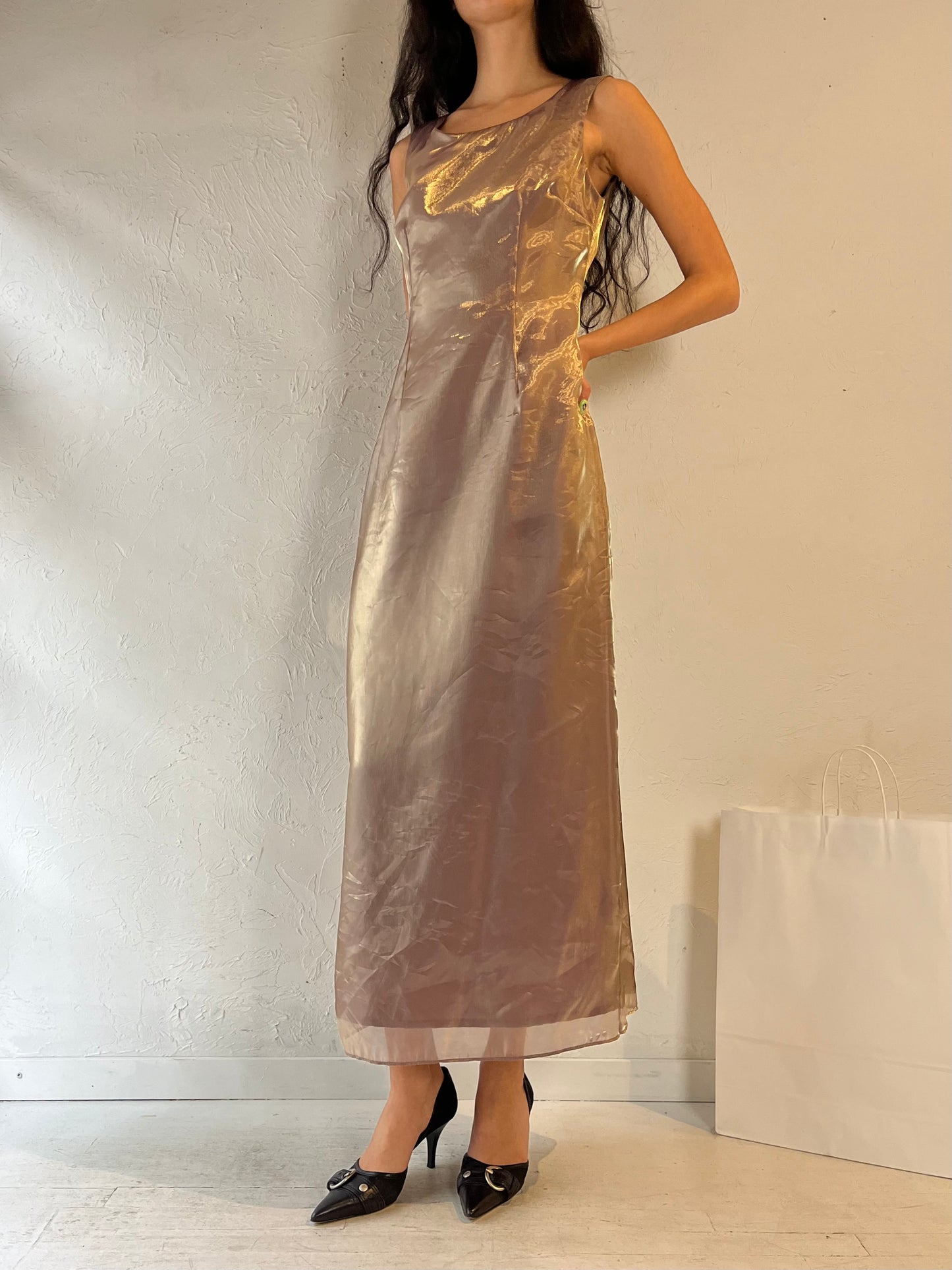 90s ‘Cartise’ Shiny Maxi Dress / Medium