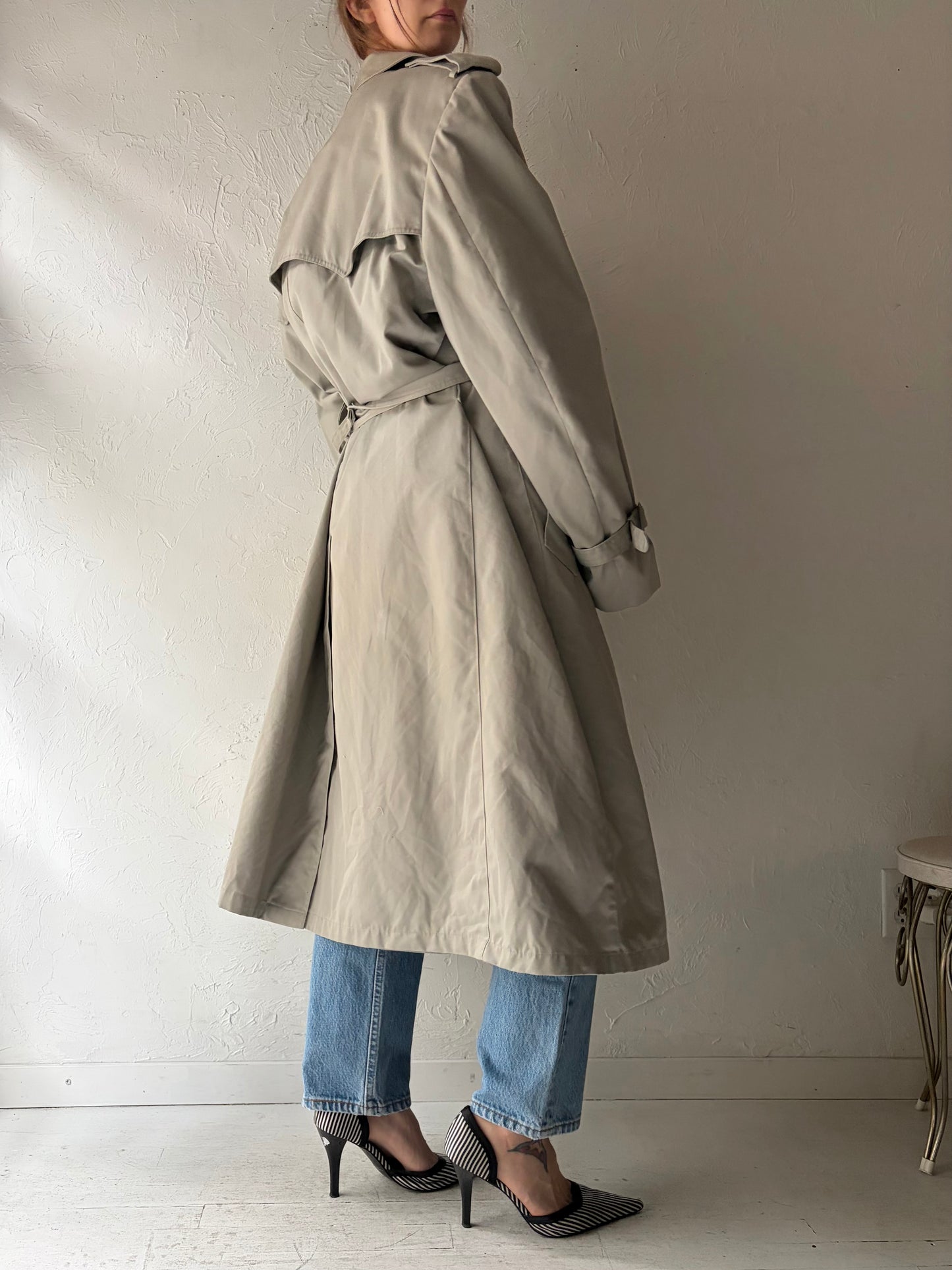 90s 'London Town' Beige Trench Coat / Large