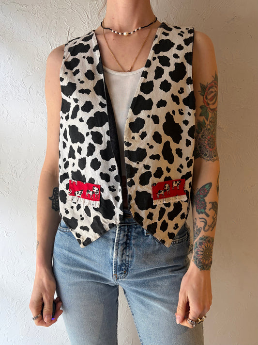 Vintage Handmade Cow Vest / Medium