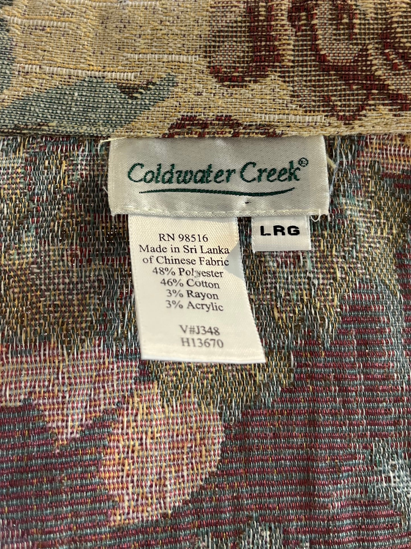 Y2k ‘Coldwater Creek’ Floral Tapestry Jacket / Large