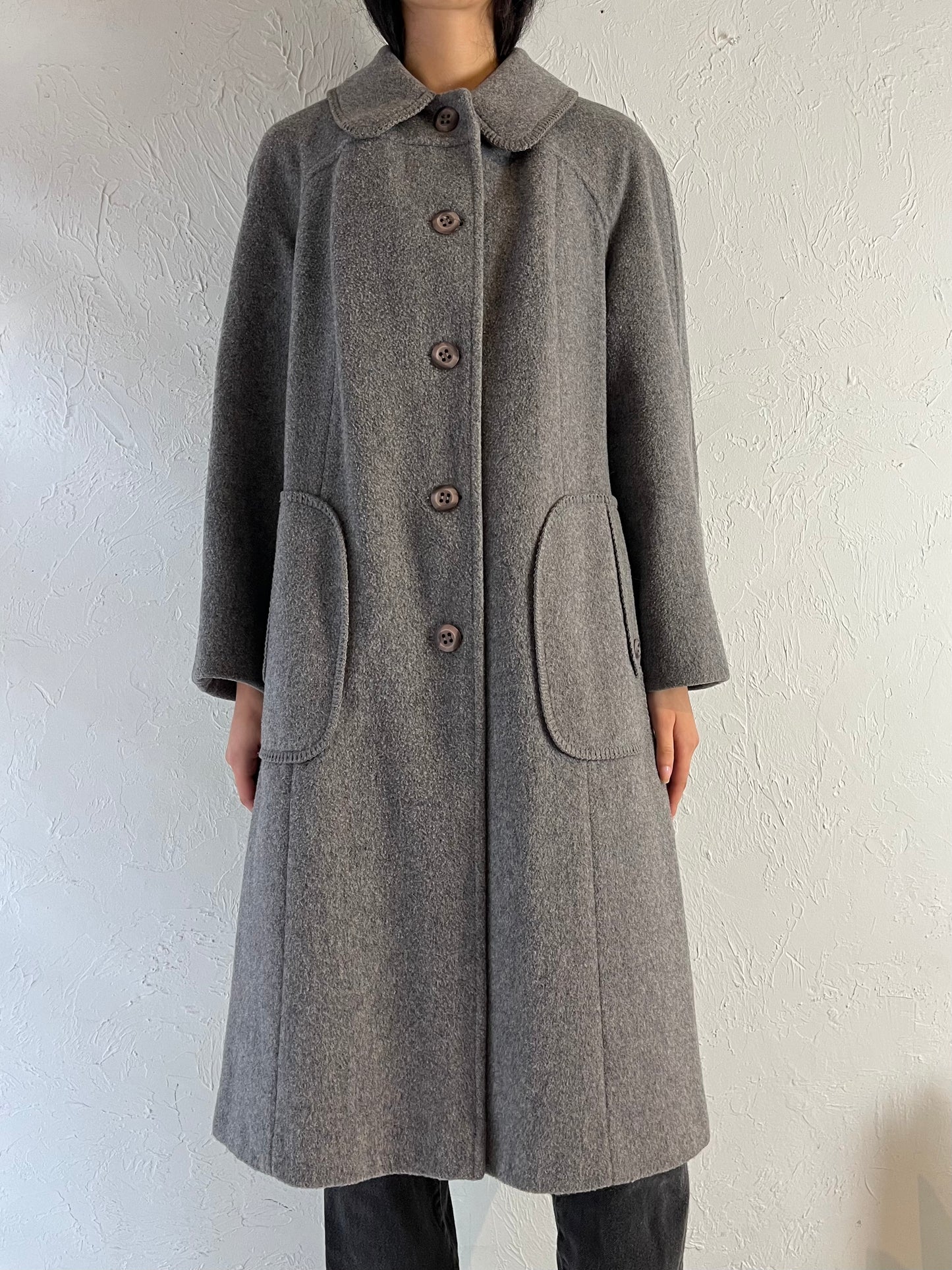 70s Union Made Gray Wool Coat / Medium