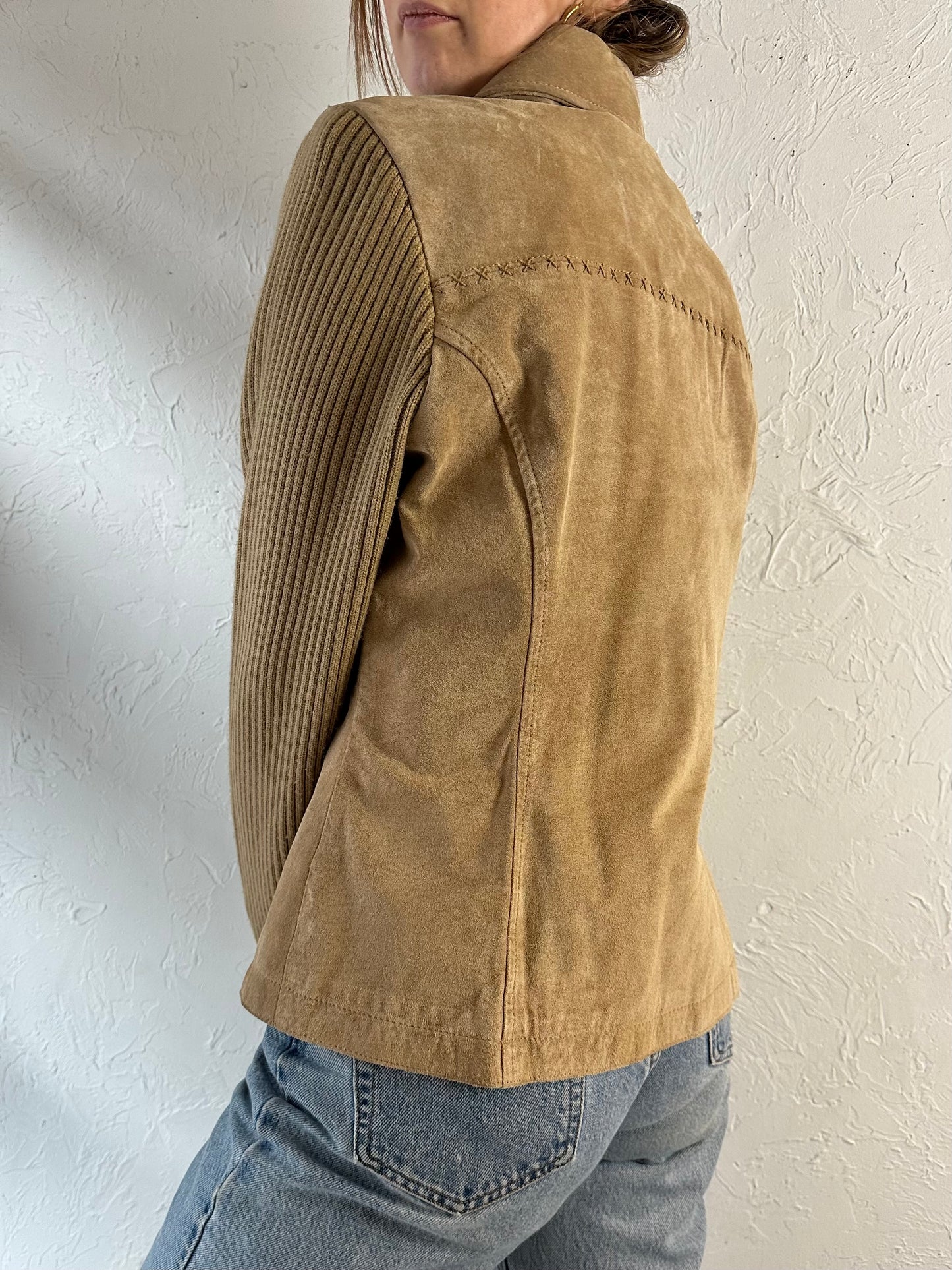 Y2k 'Live a Little' Suede Jacket / Medium