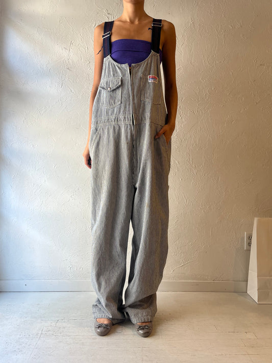 90s ‘Big B’ Pin Stripe Work Wear Overalls / XL