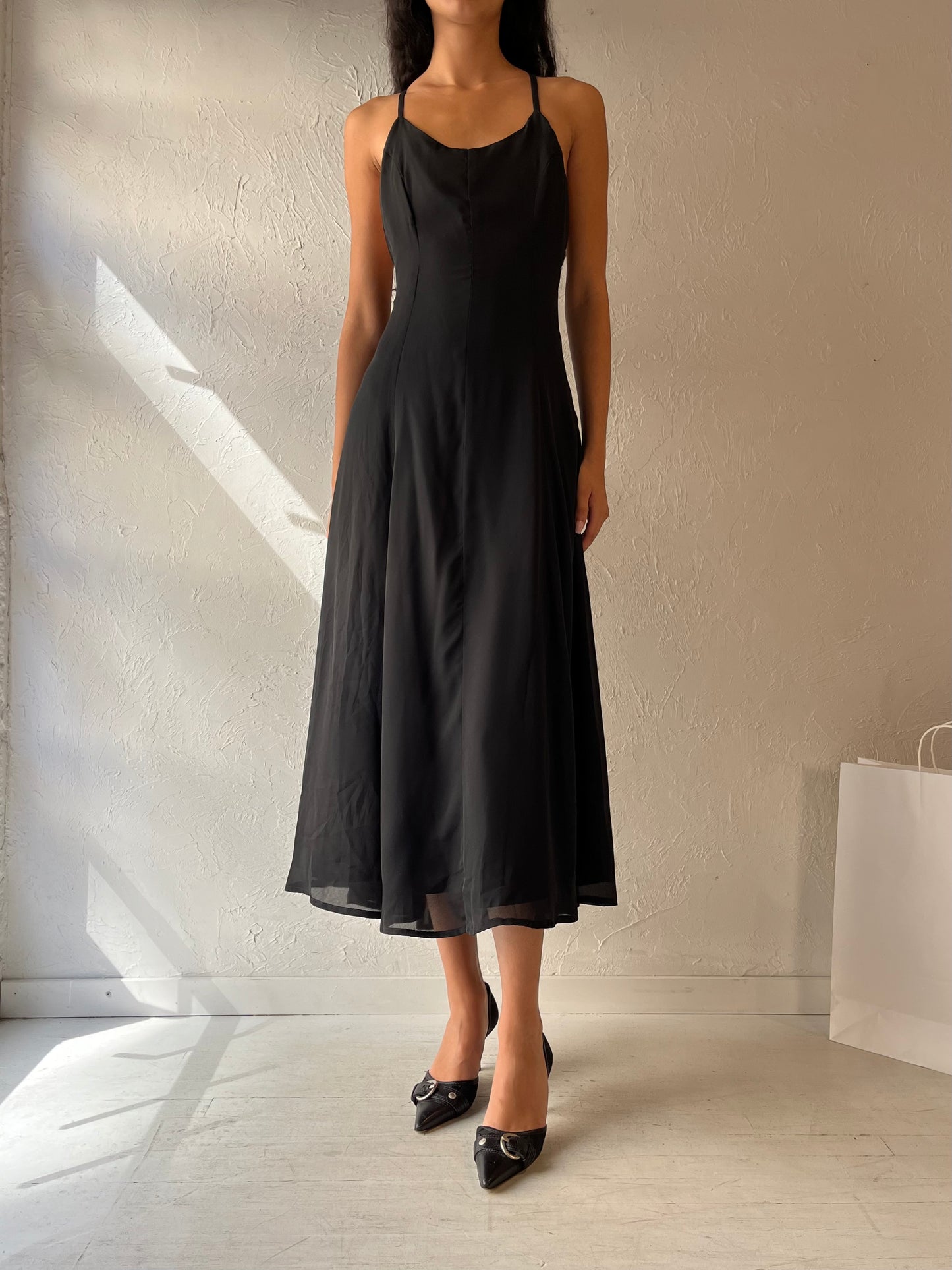 90s ‘Dianne B’ Black Formal Dress / Medium