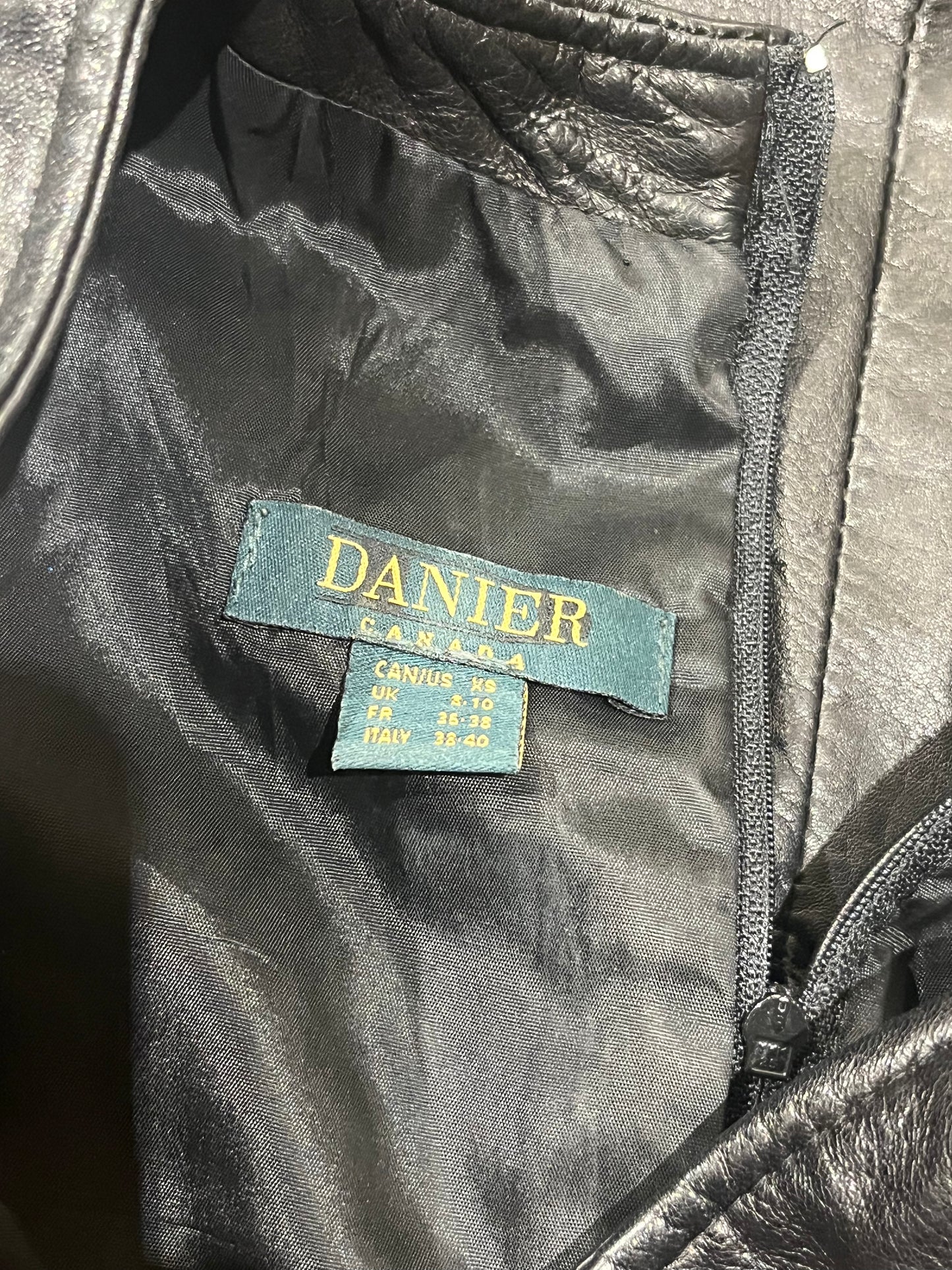 Y2K 'Danier' Black Leather Sleeveless Mini Dress / XS