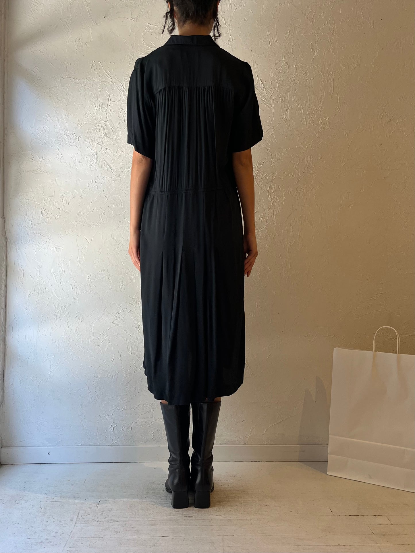 90s ‘Liz Claiborne’ Black Shirt Dress / Large