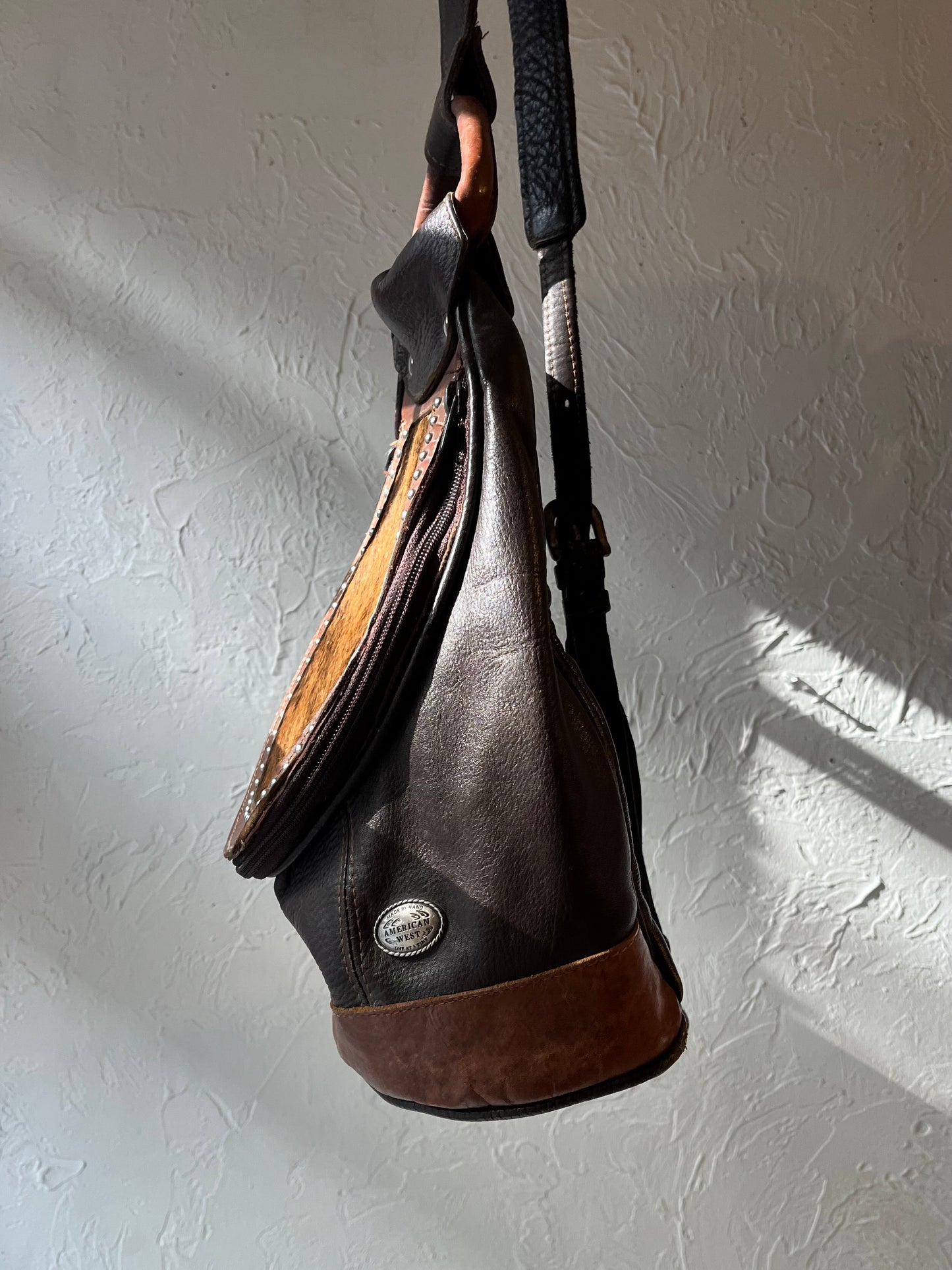 Vintage 'American West' Leather Shoulder Bag