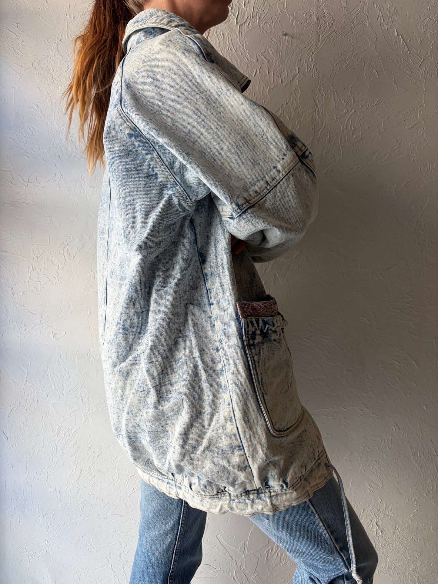 80s 'Current Seen' Acid Wash Denim Jacket / Medium