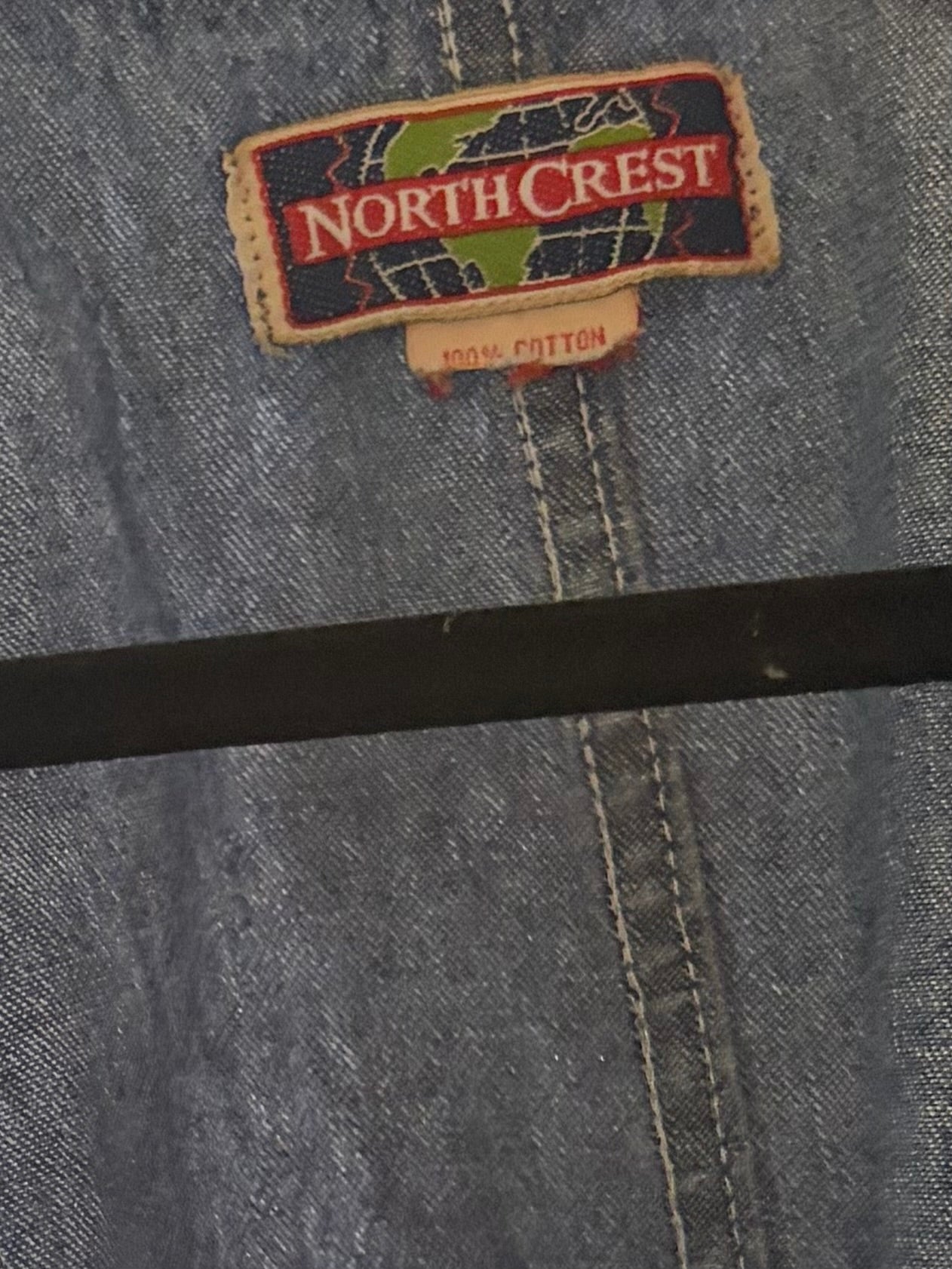 90s 'North Crest' Denim Mini Dress / Large