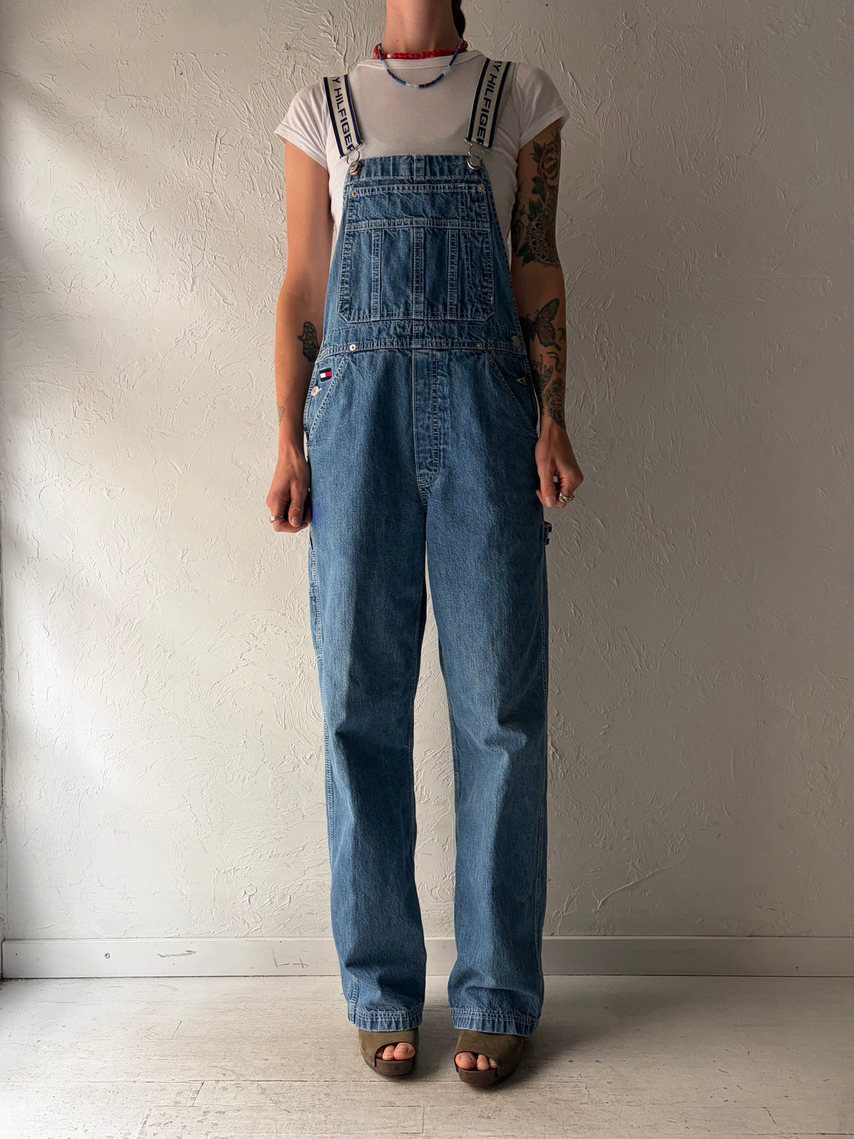 90s 'Tommy Hilfiger' Denim Overalls / Small