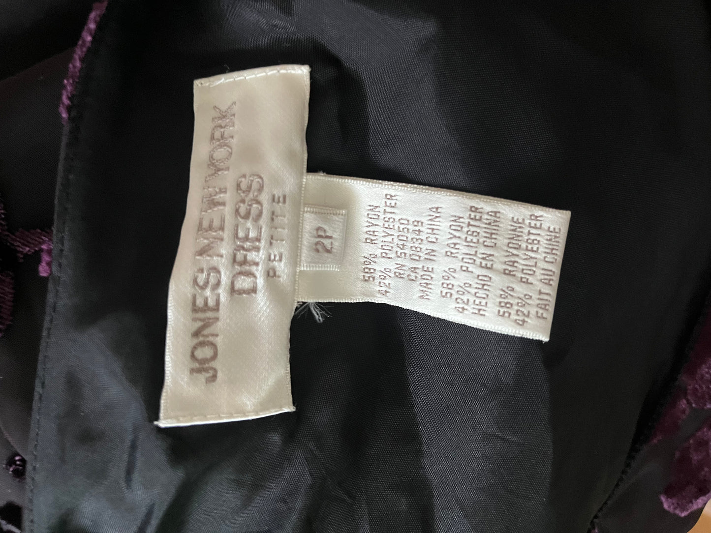 90s ‘Jones New York’ Burnt Velvet Mini Dress / Small