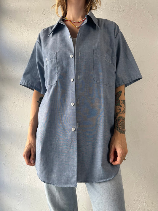 70s 'Big Mac' Embroidered Short Sleeve Button Up Shirt / Large