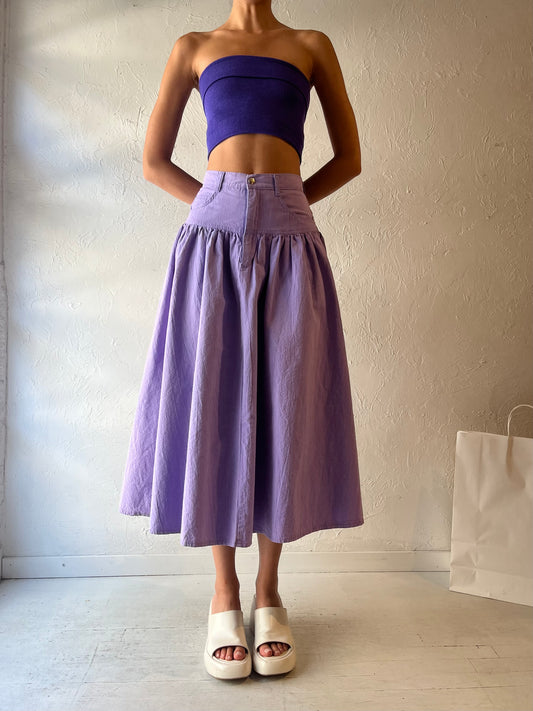 90s ‘Pelican Cove’ Purple Cotton Skirt / Small