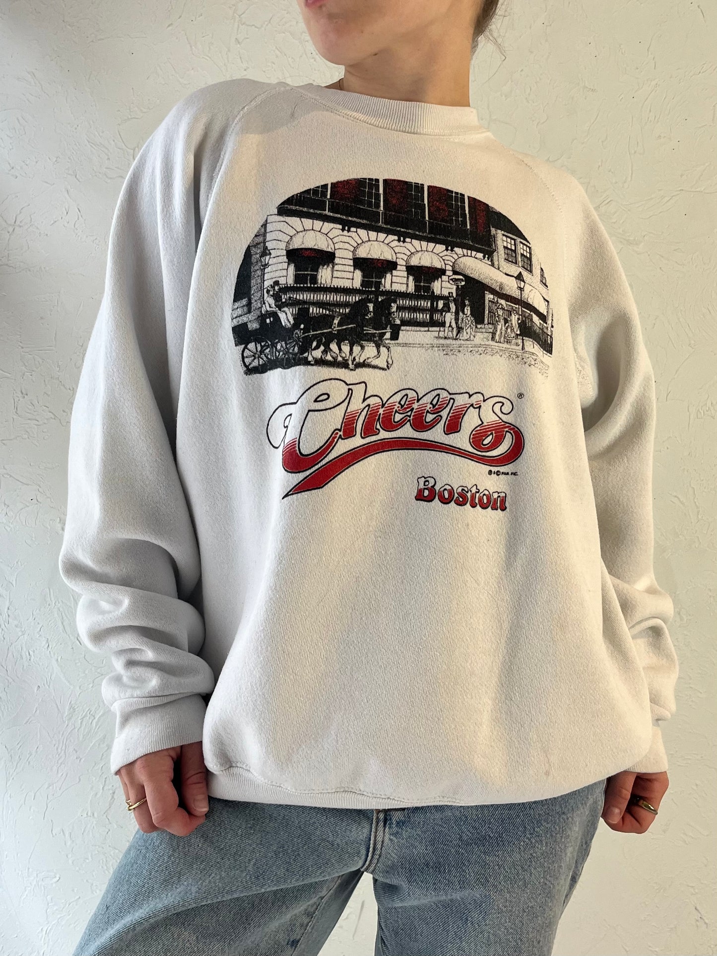 90s 'Cheers' Crew Neck Sweatshirt / Large