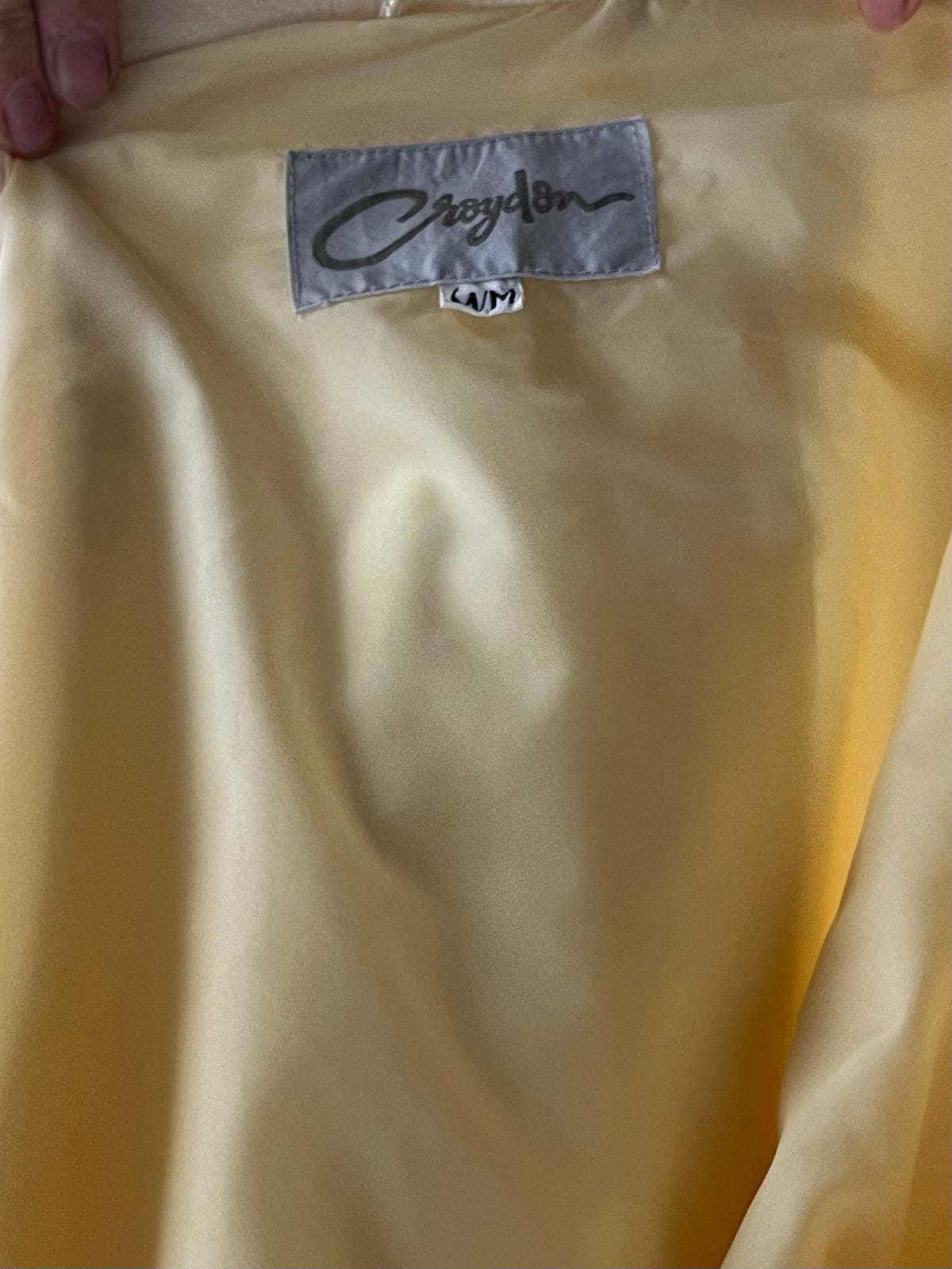 90s 'Craydon' Butter Yellow Belted Utility Jacket Safari Minimalist Spring Outerwear / Medium