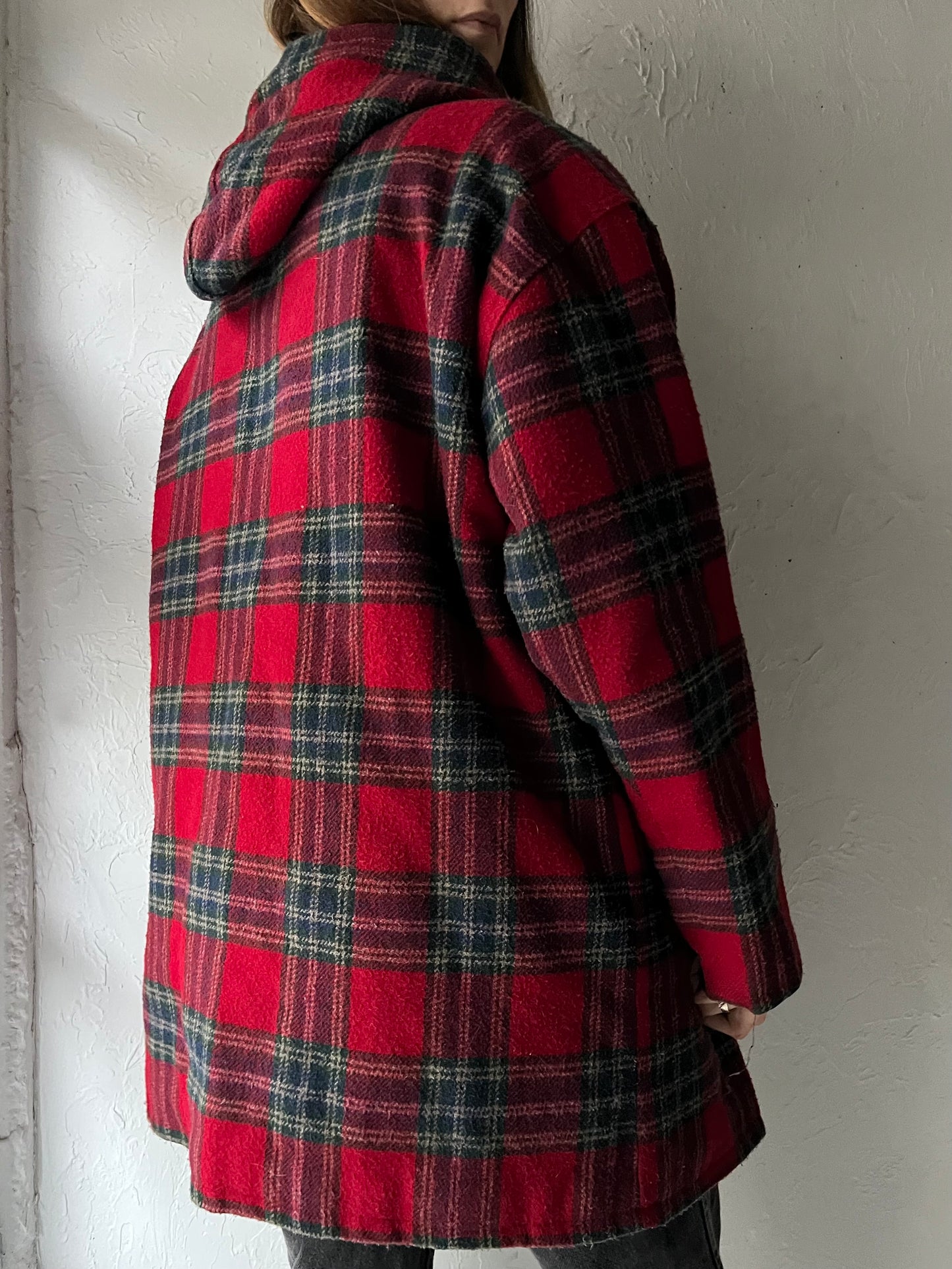 90s 'Le Chateau' Plaid Jacket / Medium