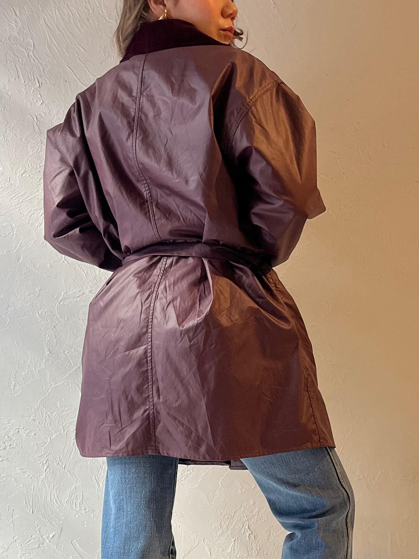 80s 90s 'Woolrich' Burgundy Lined Rain Coat / Medium