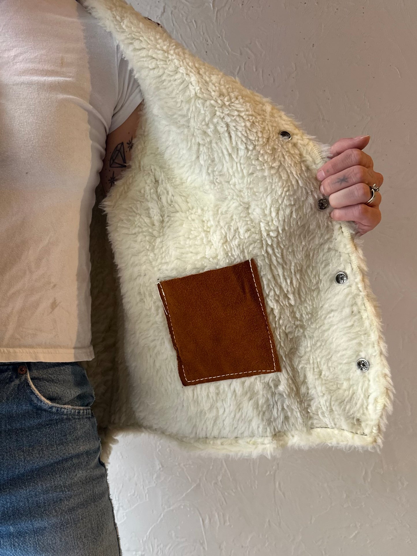 Vintage Suede Leather Vest / Large