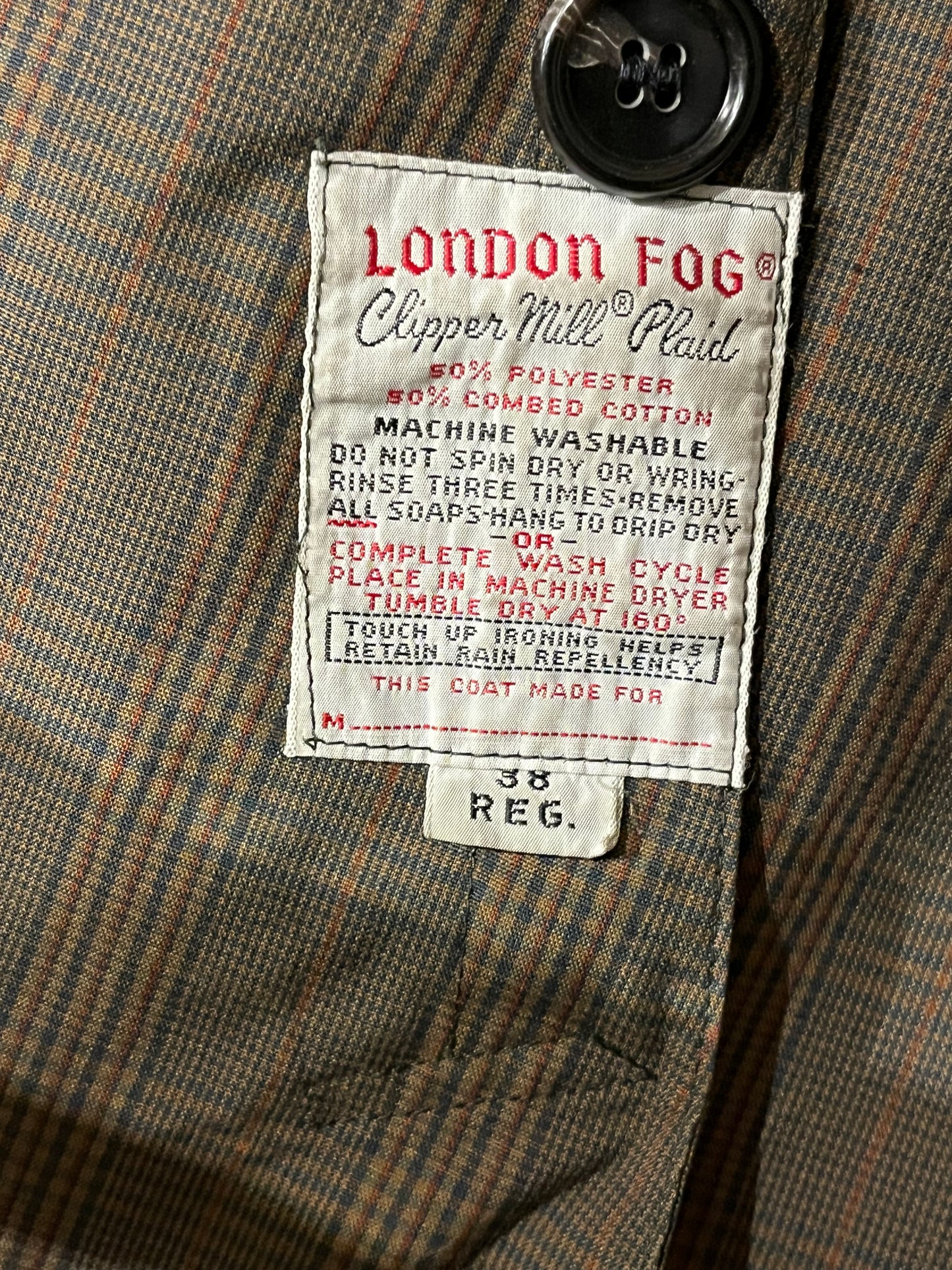 Vintage ‘London Fog’ Plaid Overcoat / Medium