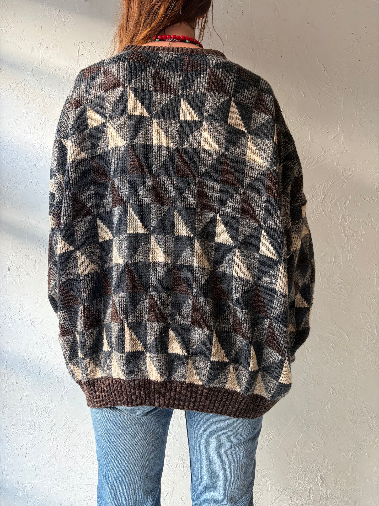 90s 'David Taylor' Oversized Acrylic Cardigan Sweater / 2XL
