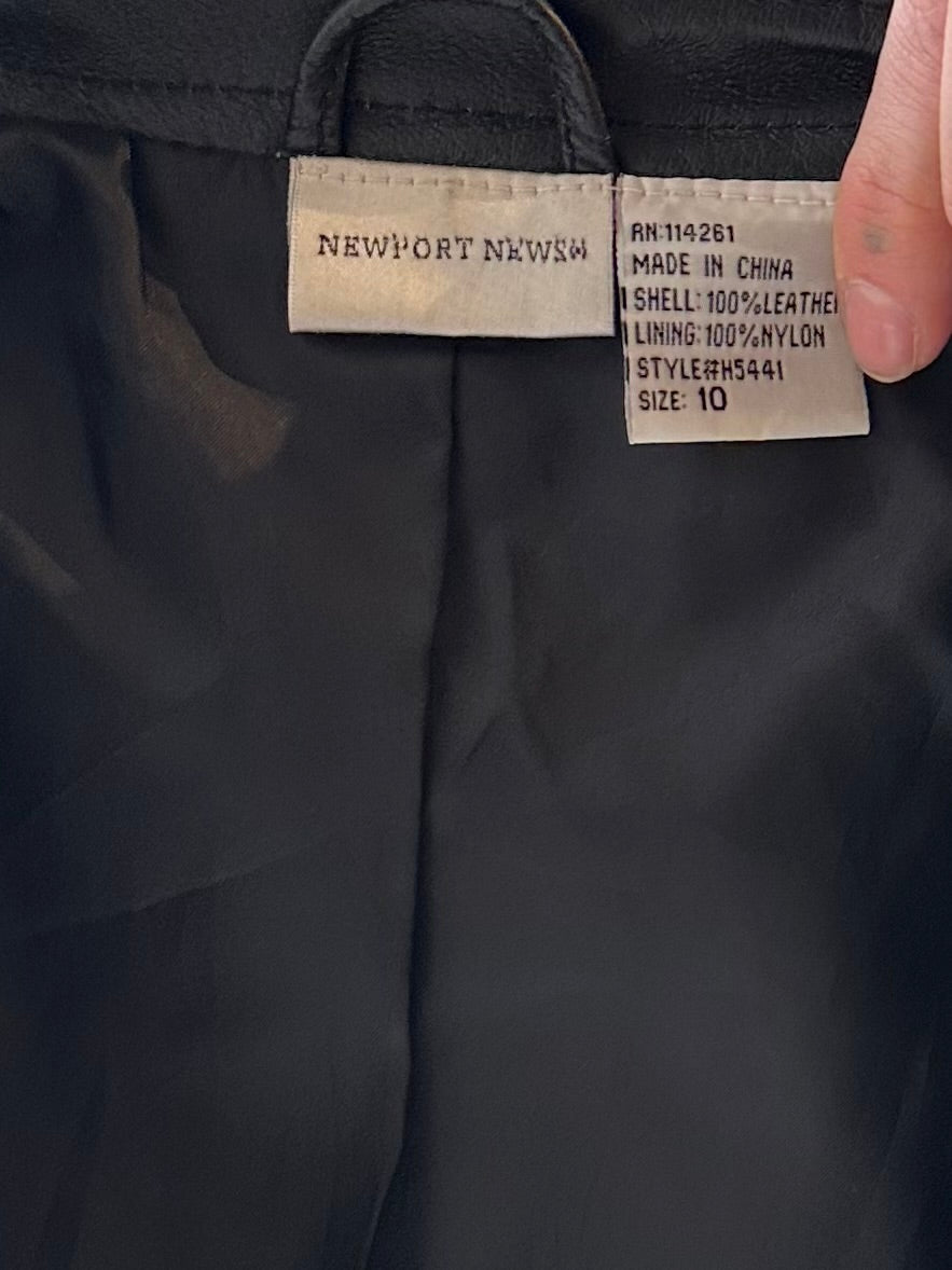 Y2k ‘Newport’ Black Leather Vest / Medium