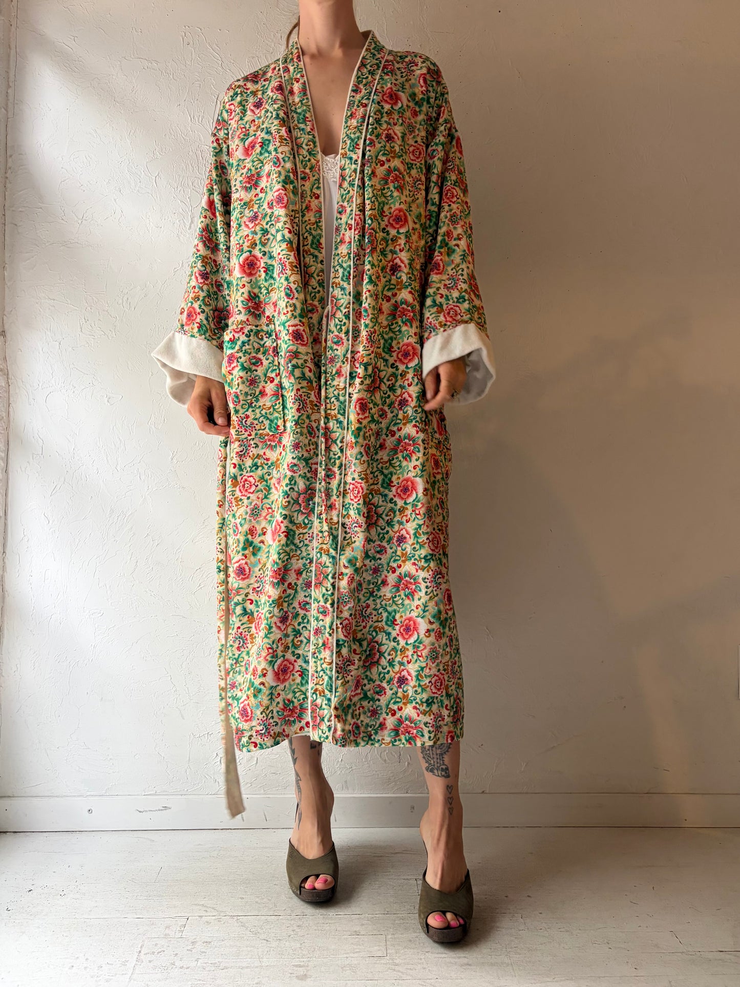 Vintage 'Victorias Secret' Gold Label Floral Robe / Medium - Large