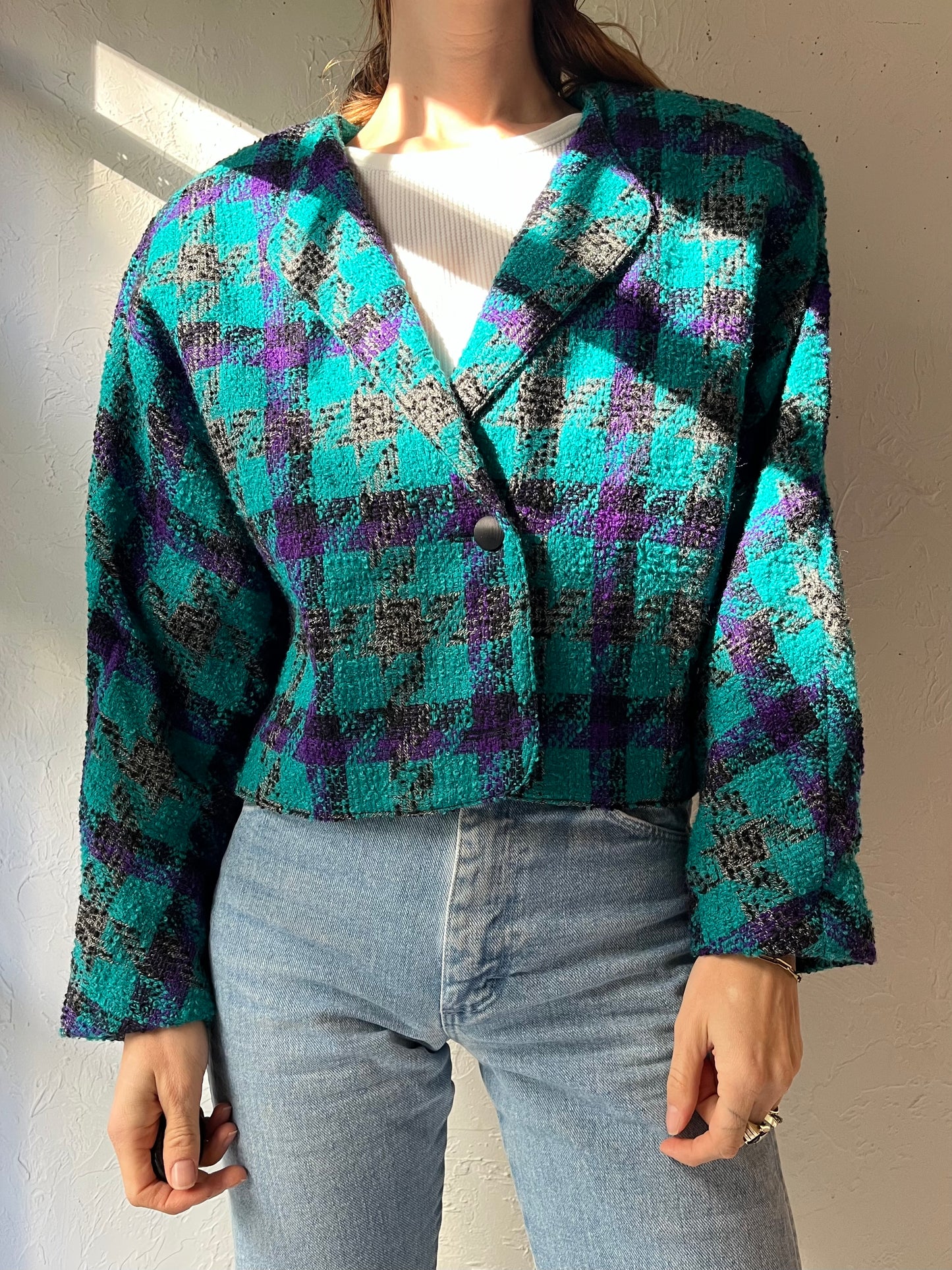 80s 'Mr Jax' Cropped Wool Jacket / Large