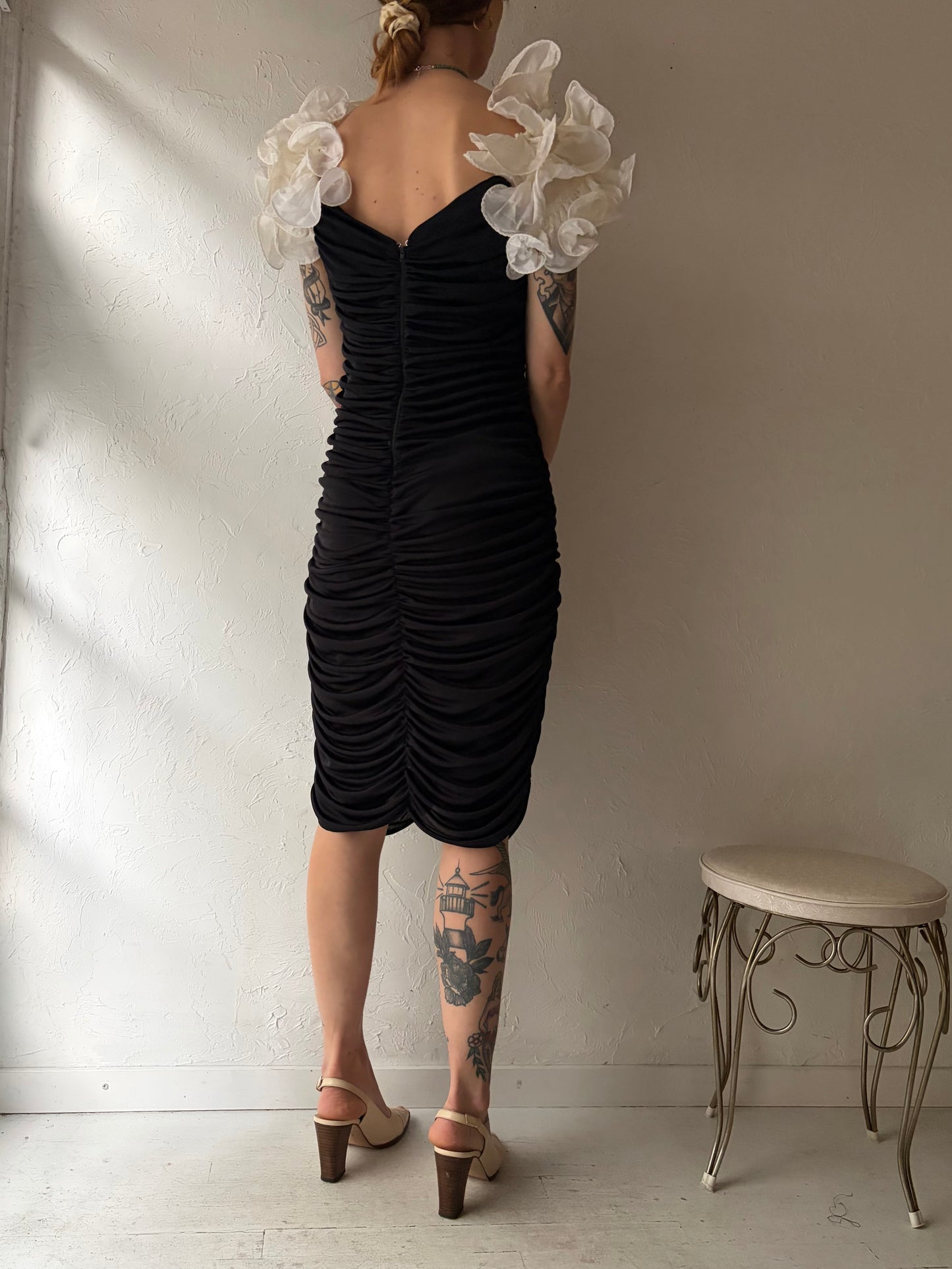 80s ‘Encore’ Ruched Dress / Medium