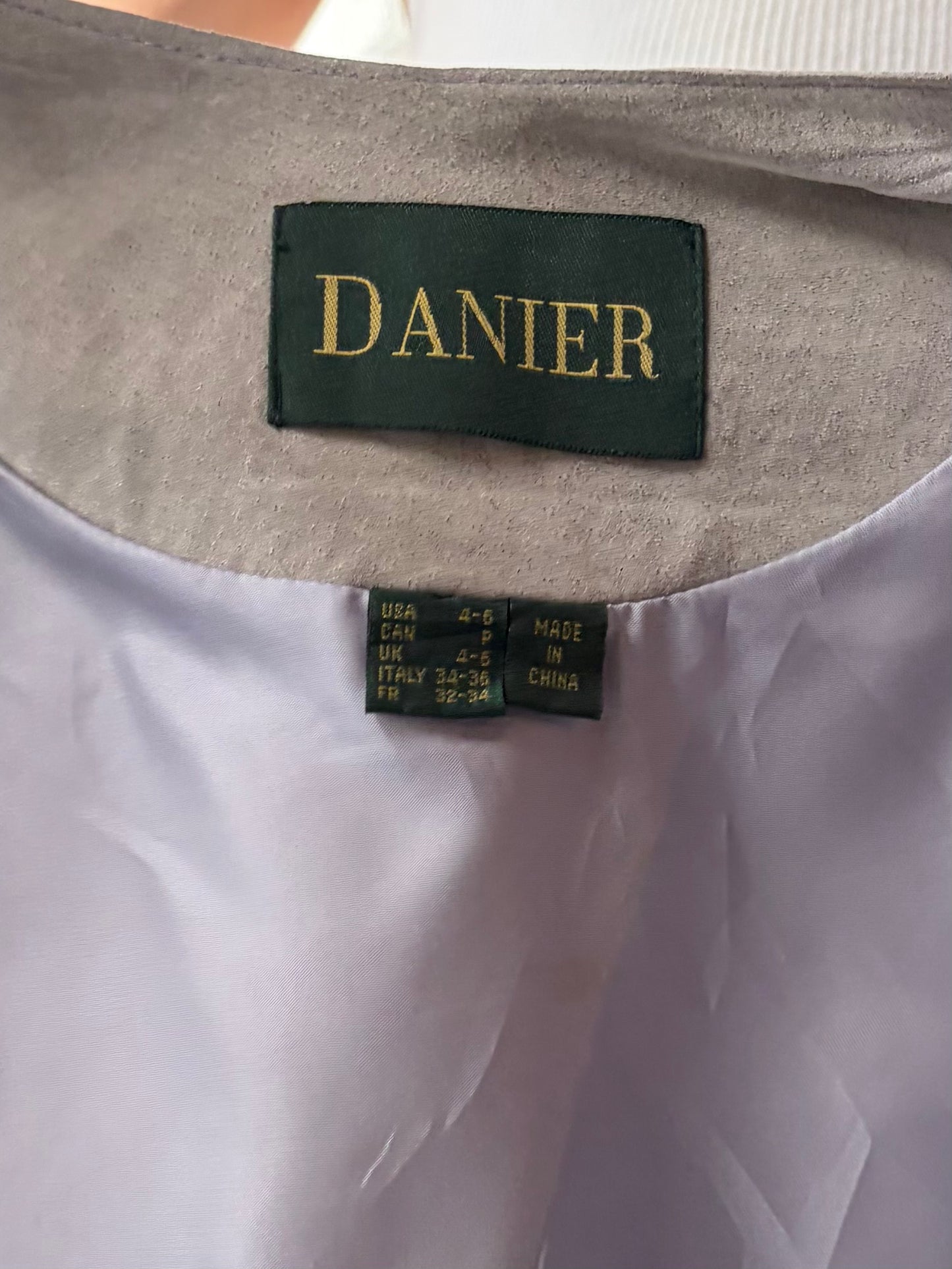 90s 'Danier' Gray Suede Jacket / Medium