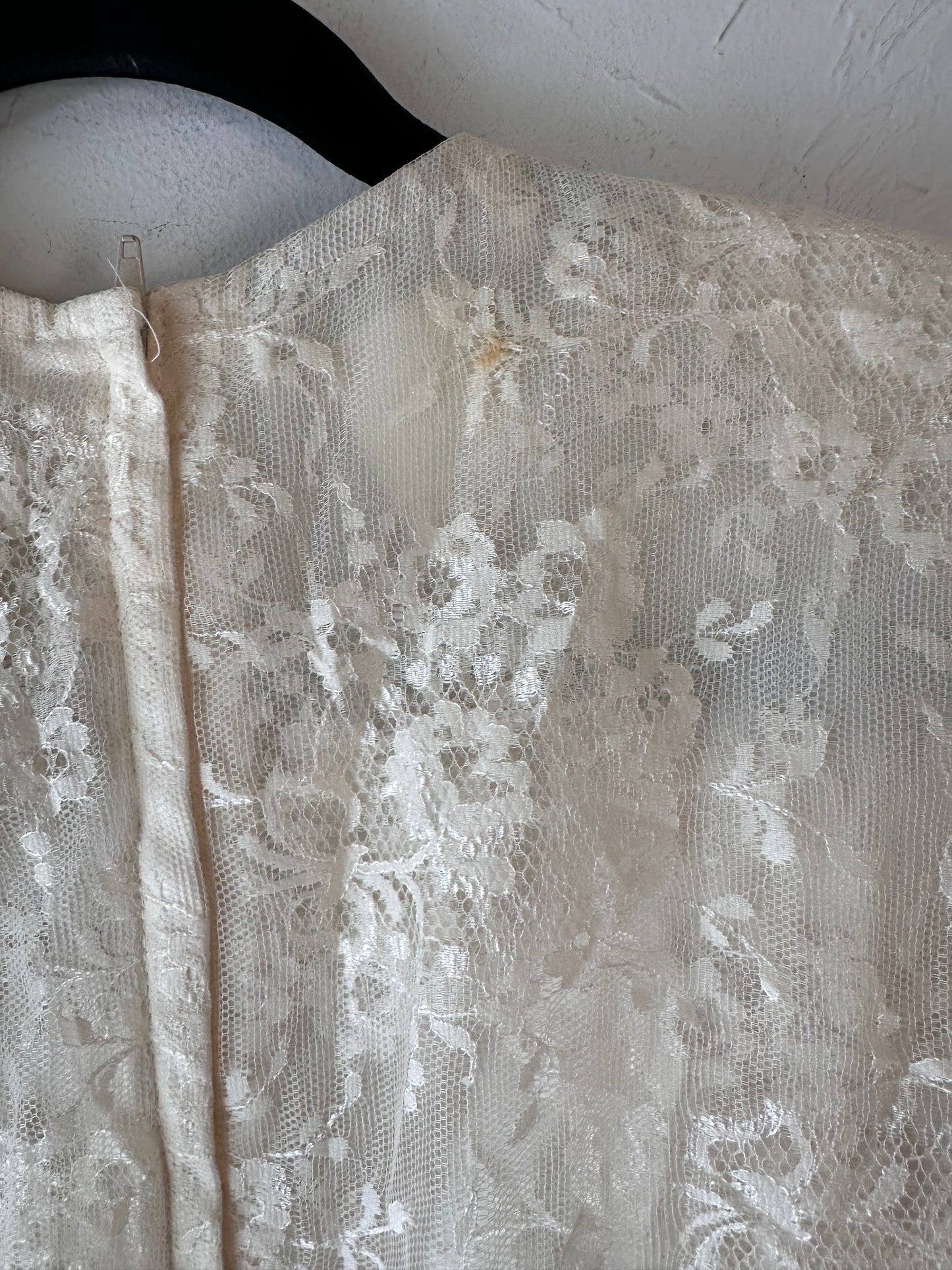 80s 'Jessica Mclintock' White Lace Dress / Medium