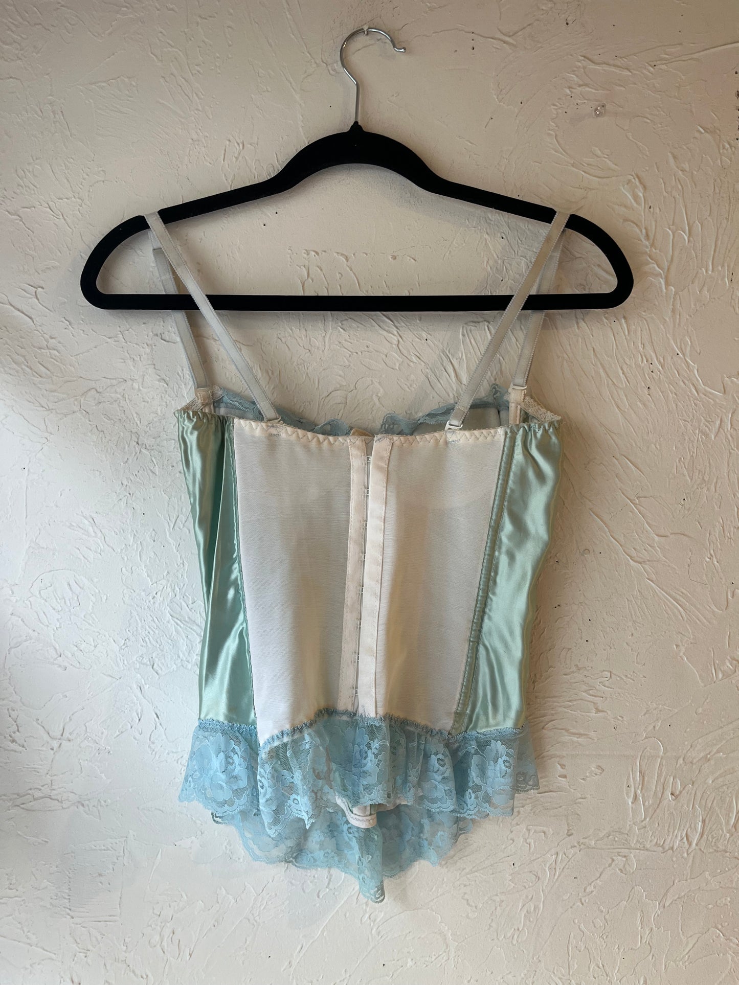 90s ‘Darling’ Pale Blue Lingerie Bustier Top / 34B
