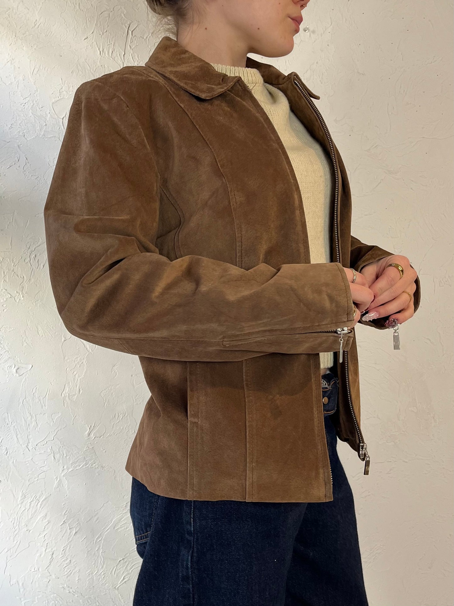 90s ‘Guillaume’ Brown Suede Jacket / Small