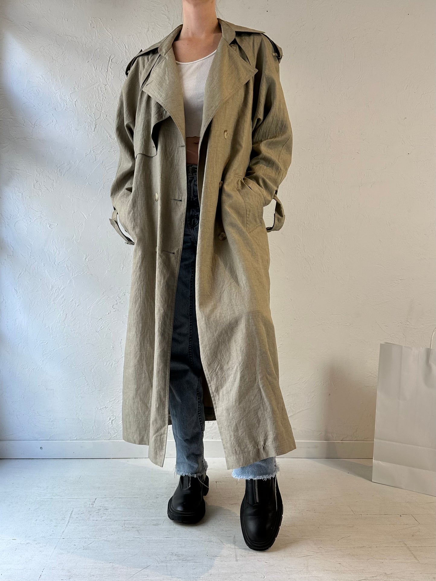 Y2k 'Apropos' Lightweight Beige Trench Coat / Medium