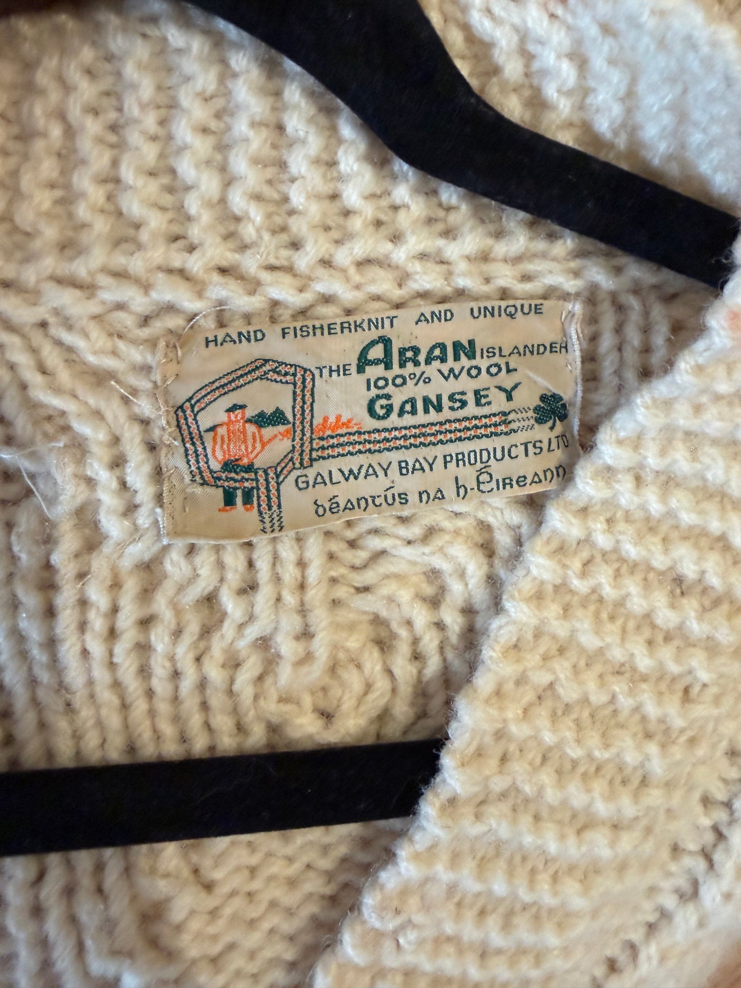 Vintage 'Aran Islander' Wool Fishermans Sweater / Medium