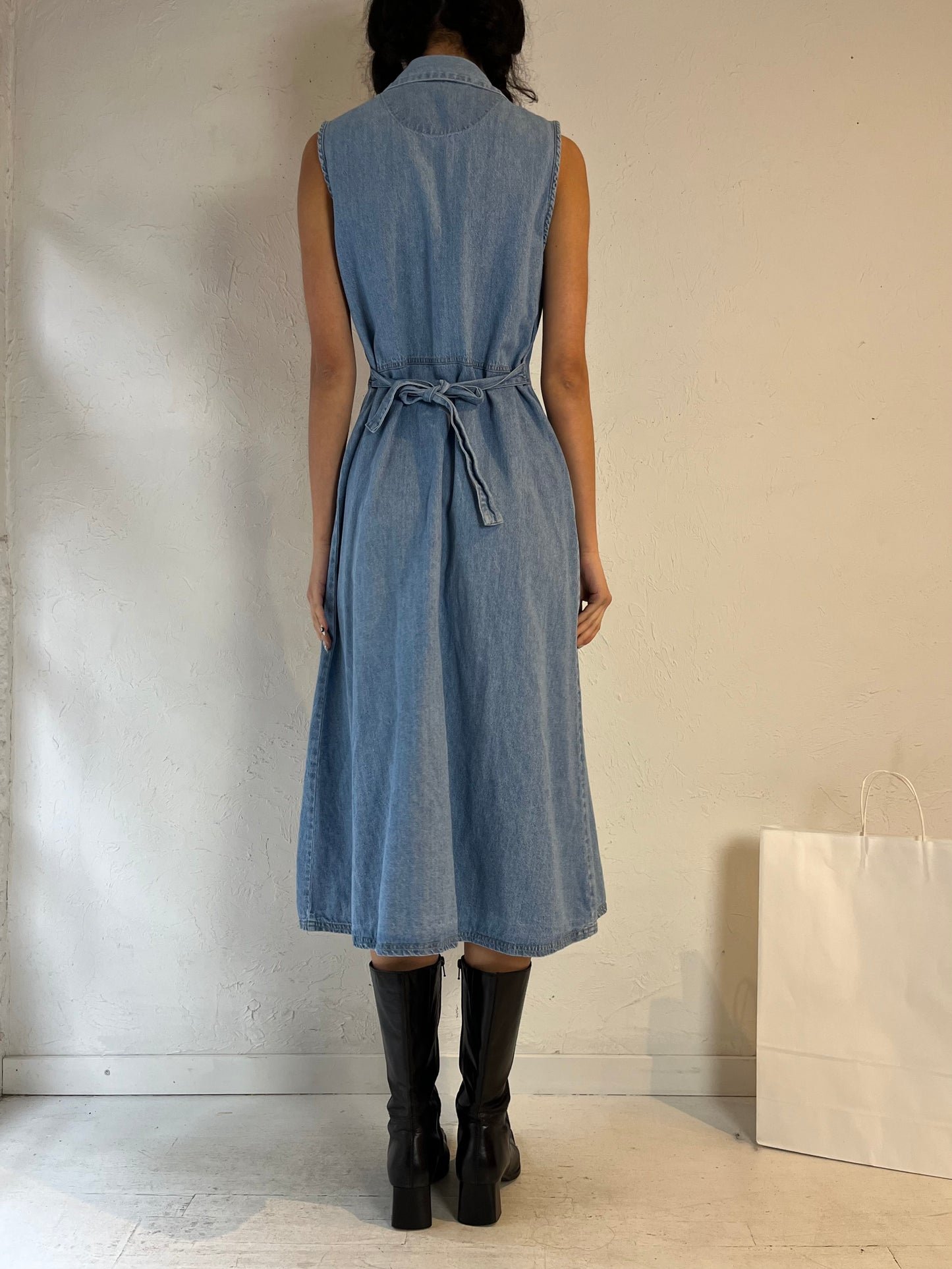 90s ‘Cherokee’ Button Up Denim Dress / Medium