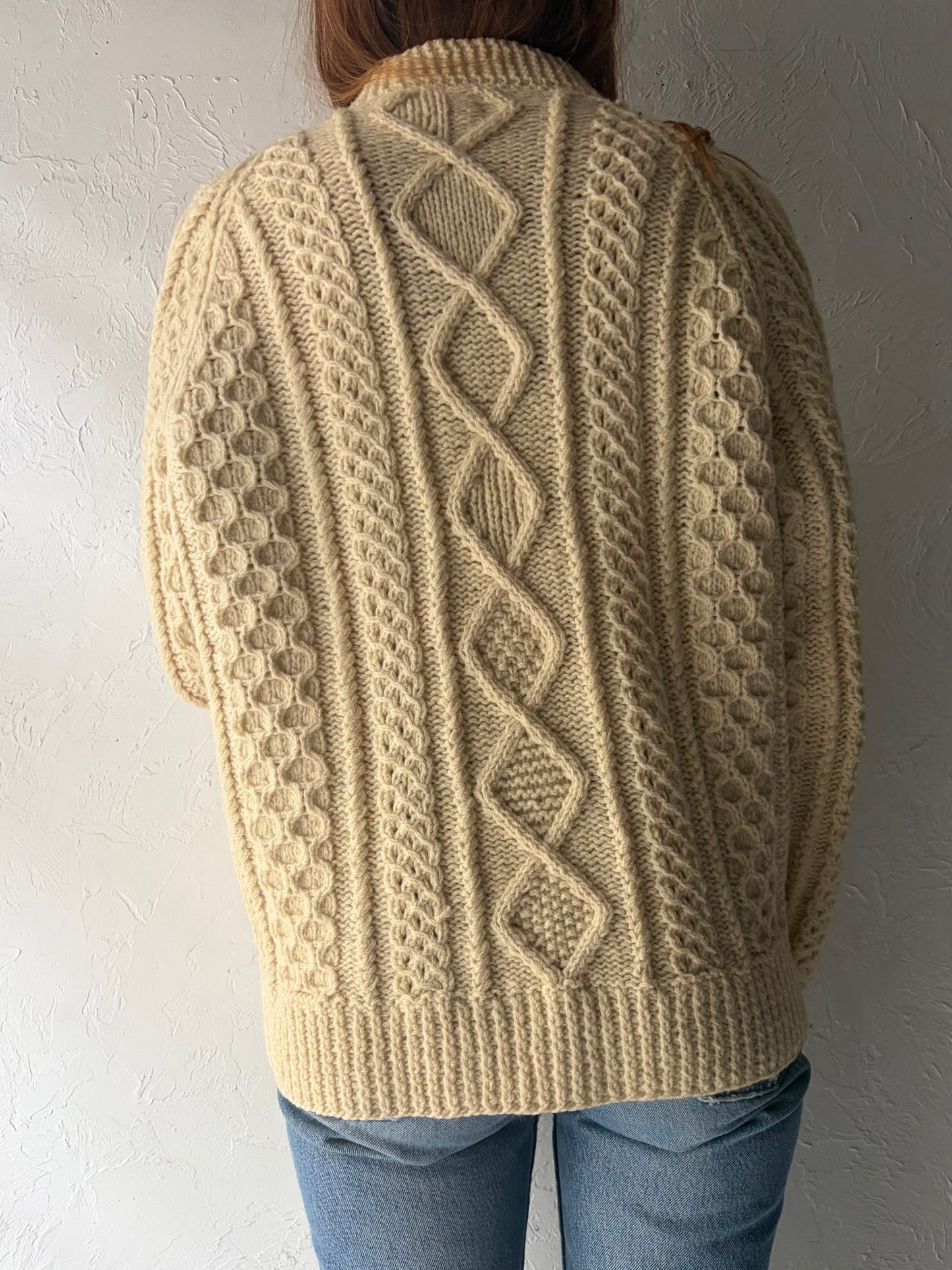 Vintage 'Aran Islander' Wool Fishermans Sweater / Medium