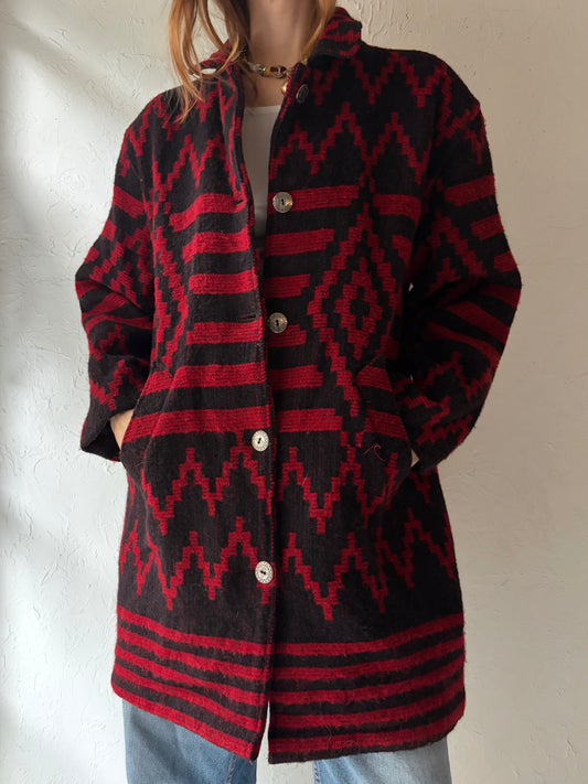 Vintage 'Woolrich' Red Aztec Jacket / Medium