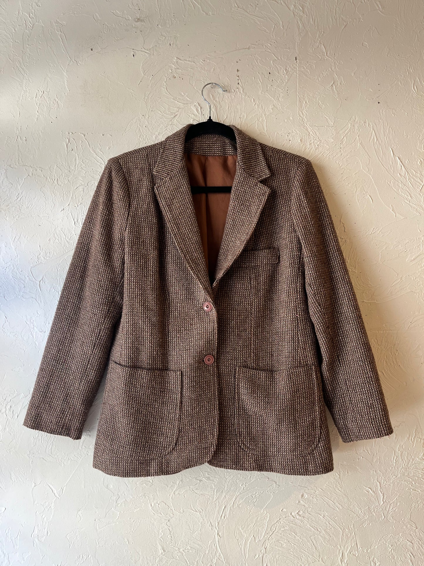 90s Brown Tweed Blazer / Small - Medium