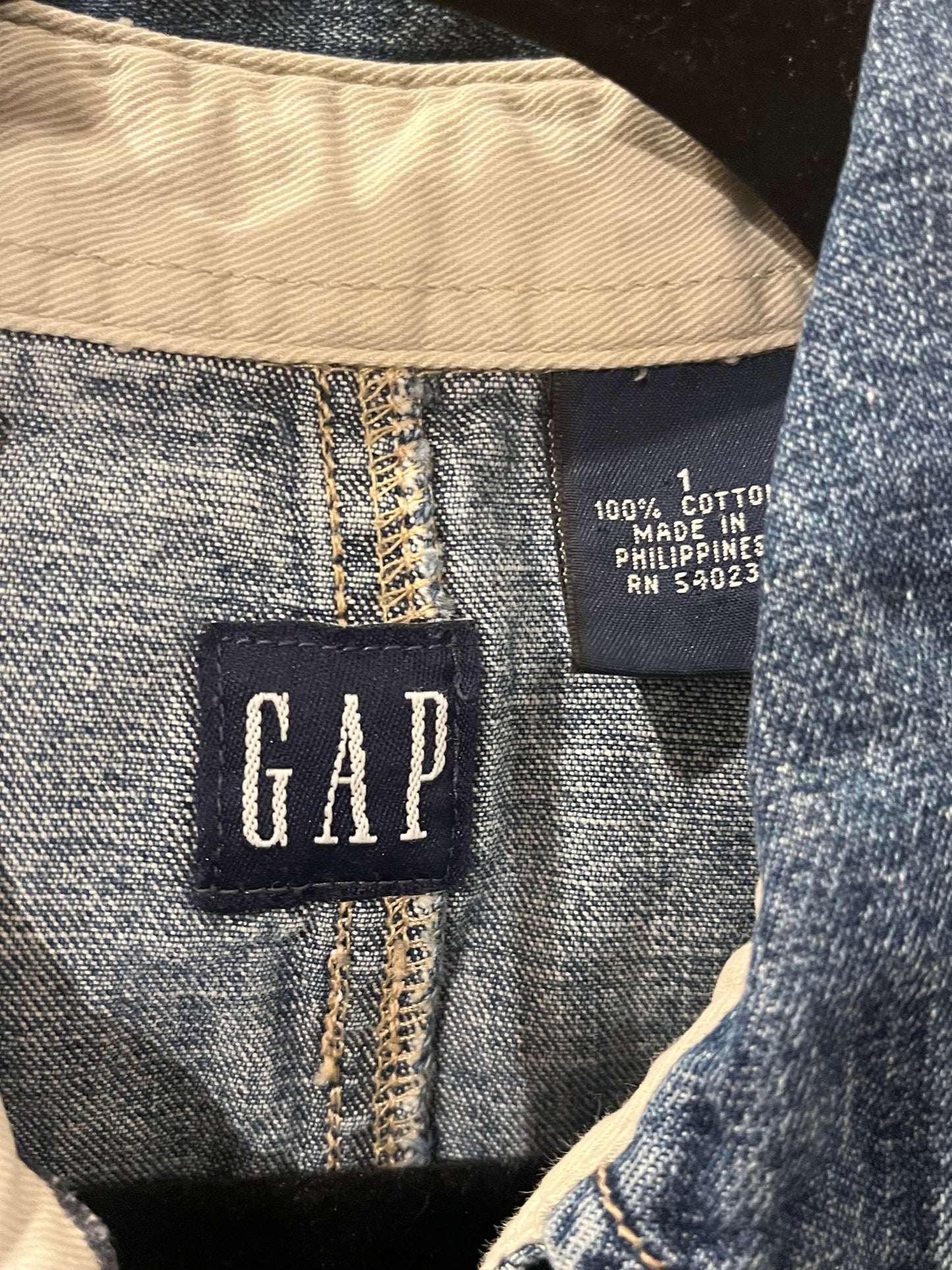 90s ‘Gap’ Denim Mini Dress / Small