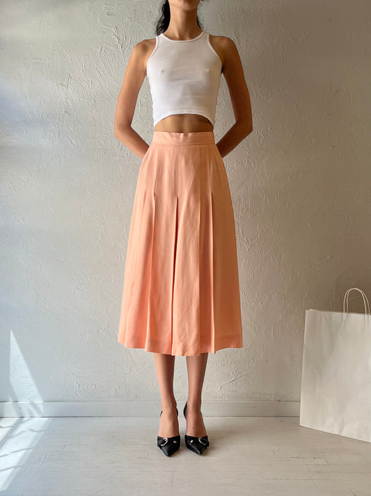 80s ‘Evan PICONE’ Pink Midi Skirt / Union Made / Small