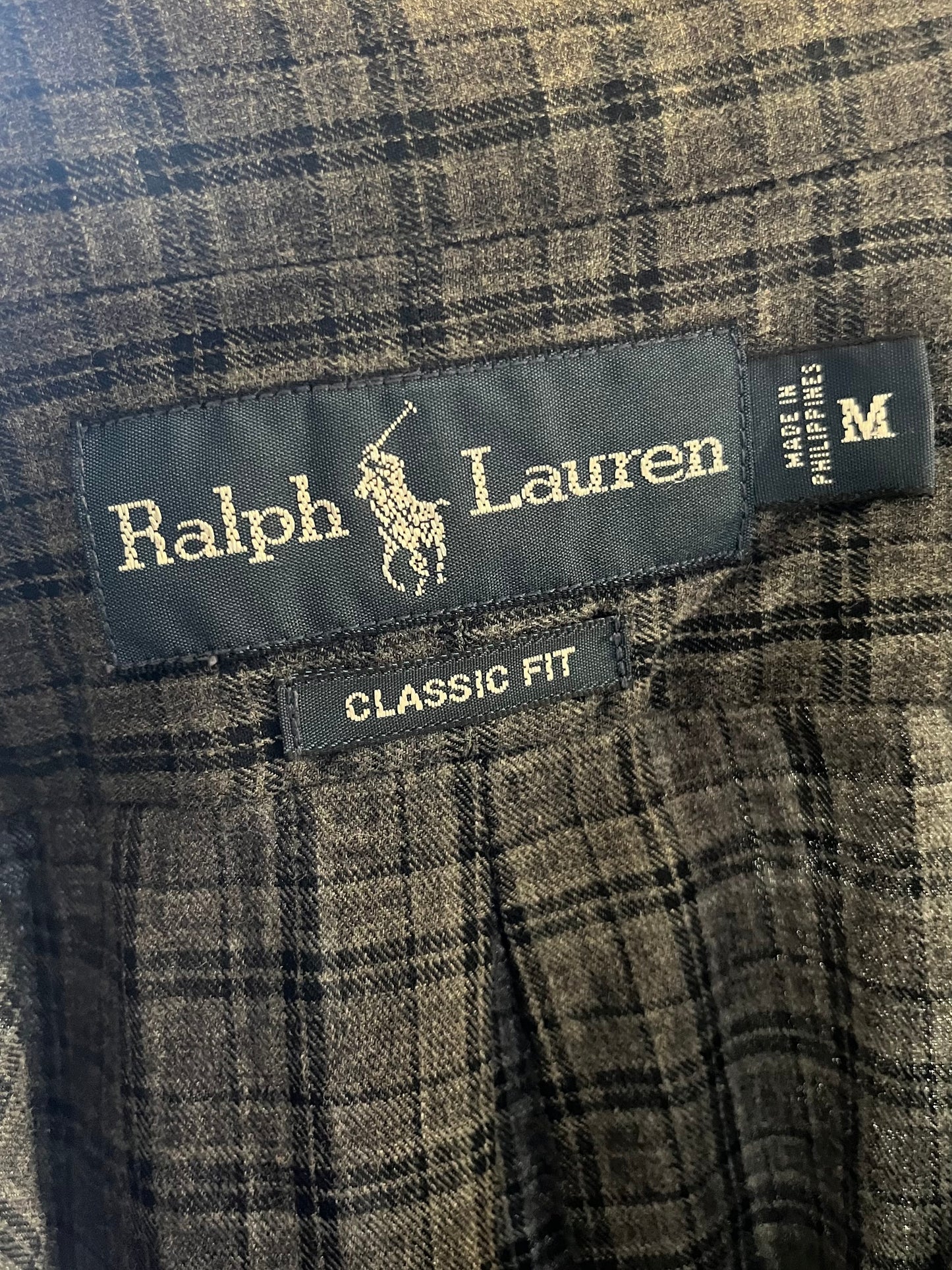 Y2K ‘Ralph Lauren’ Gray Plaid Shirt / Medium