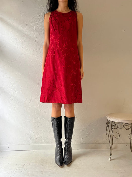 90s 'DBY' Red Midi Dress / Medium