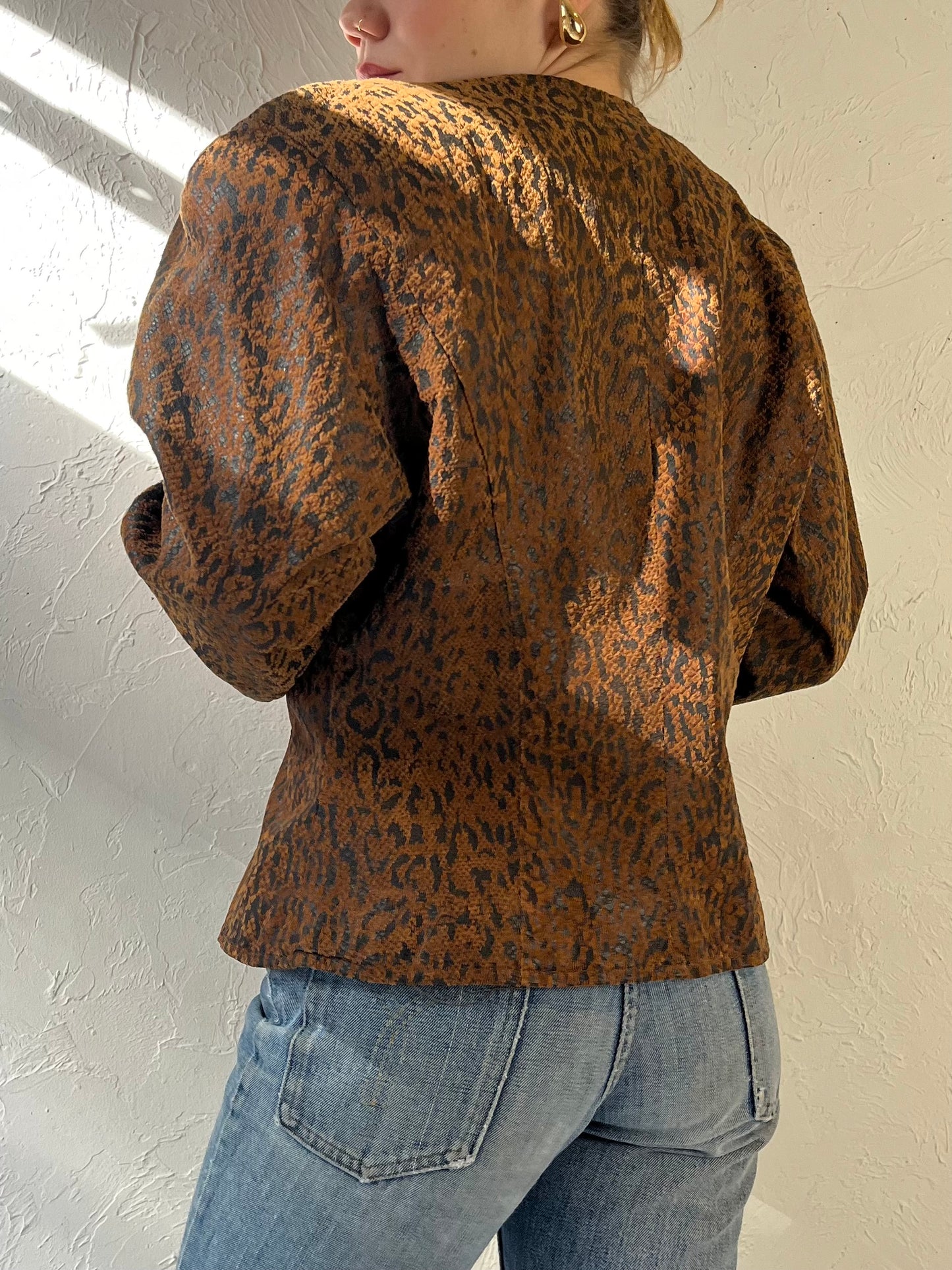 90s ‘Danier’ Snakeskin Leather Jacket / Medium