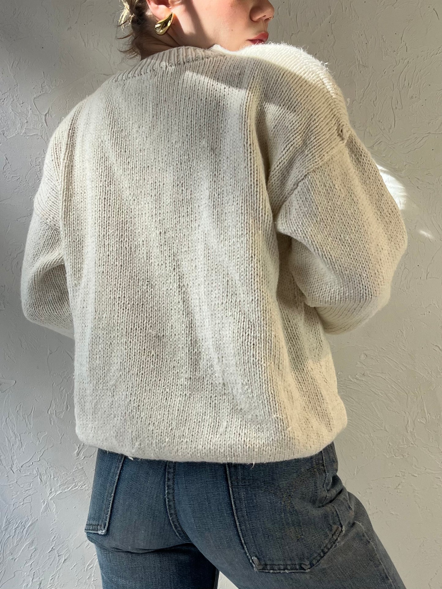 90s ‘JJ Brown’ Cropped Knit Sweater / Medium