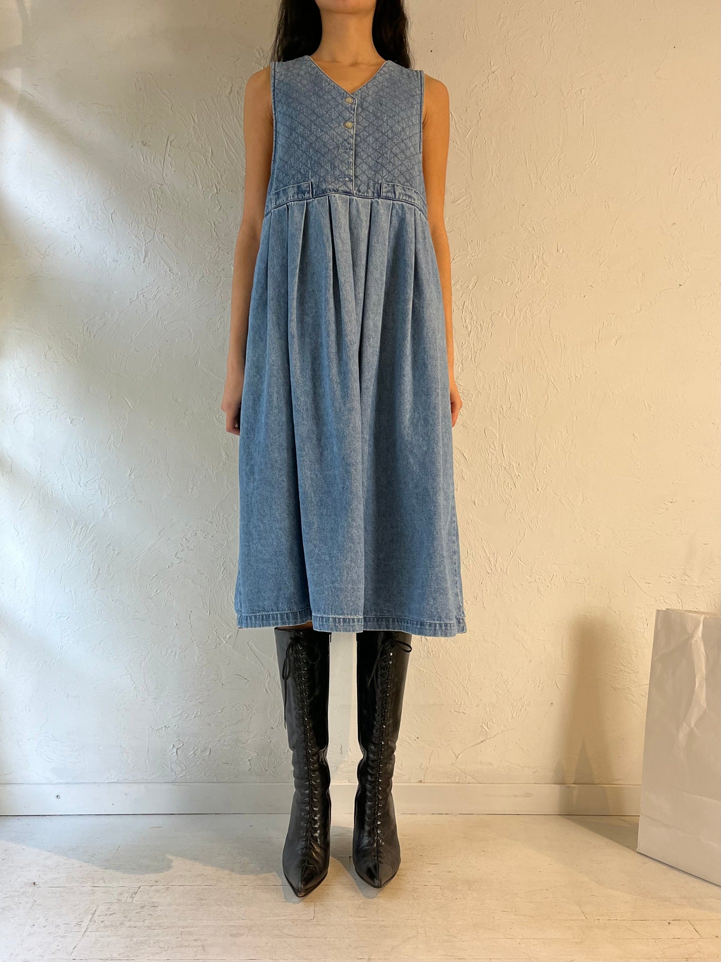 Y2K ‘Dolly Denim’ Denim Midi Dress / Large